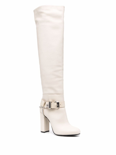 PHILIPP PLEIN buckle-detail knee-high boots outlook