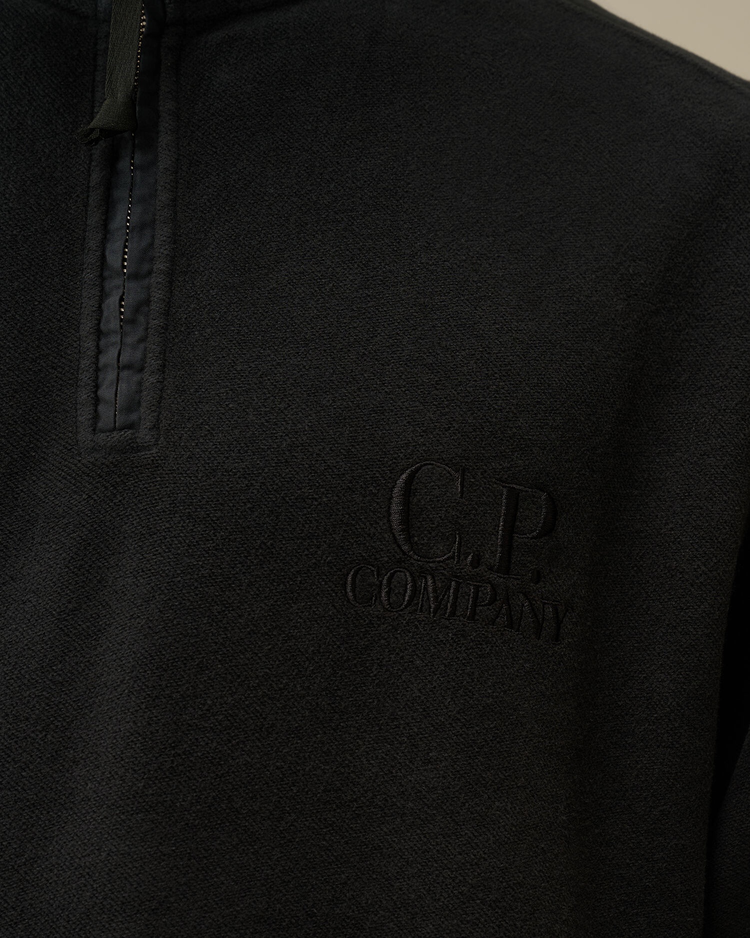 Reverse Brushed & Emerized Diagonal Fleece Half Zipped Sweatshirt - 4