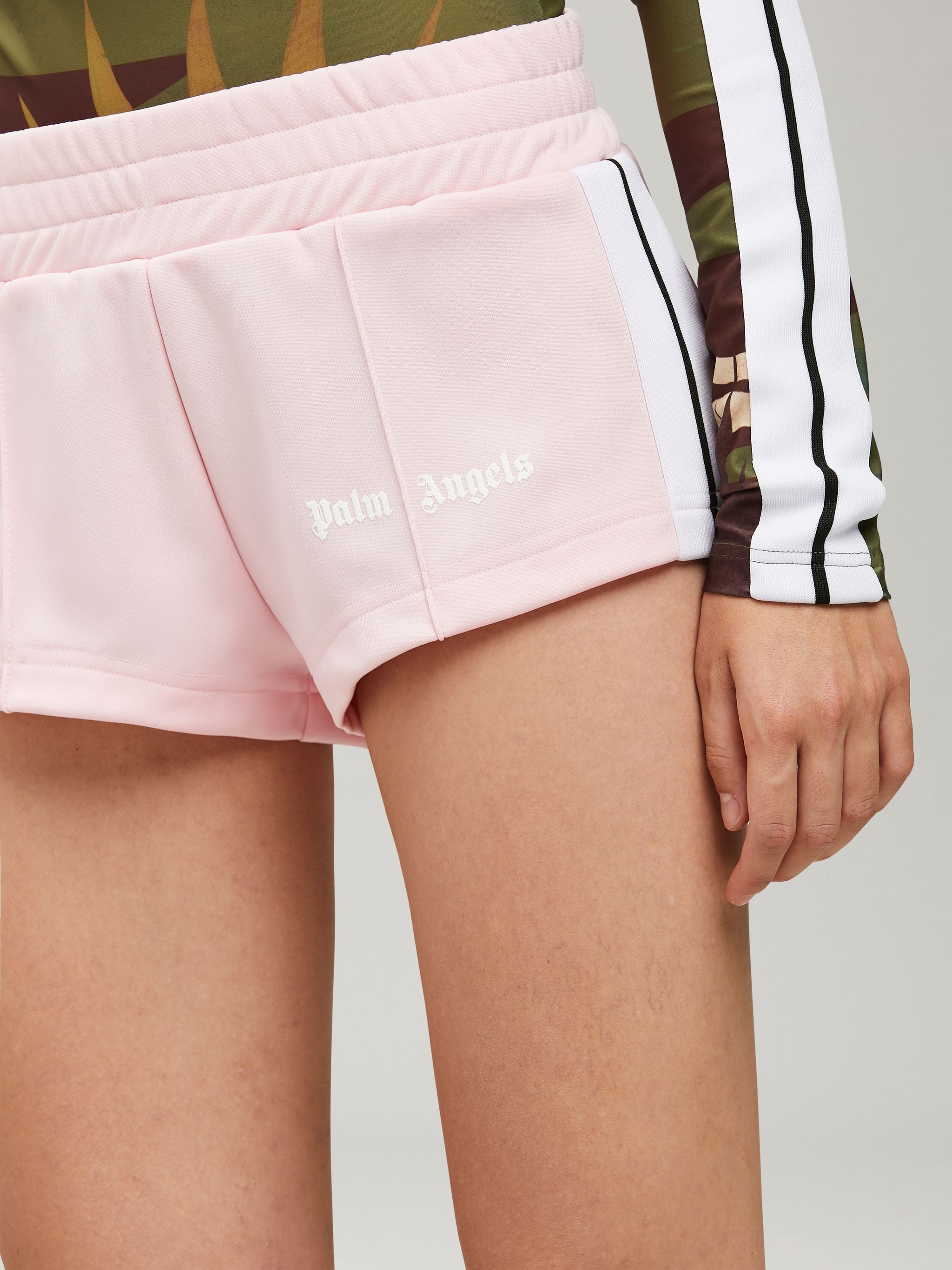 BLOSSOM PINK TRACK MINI SHORTS - 6