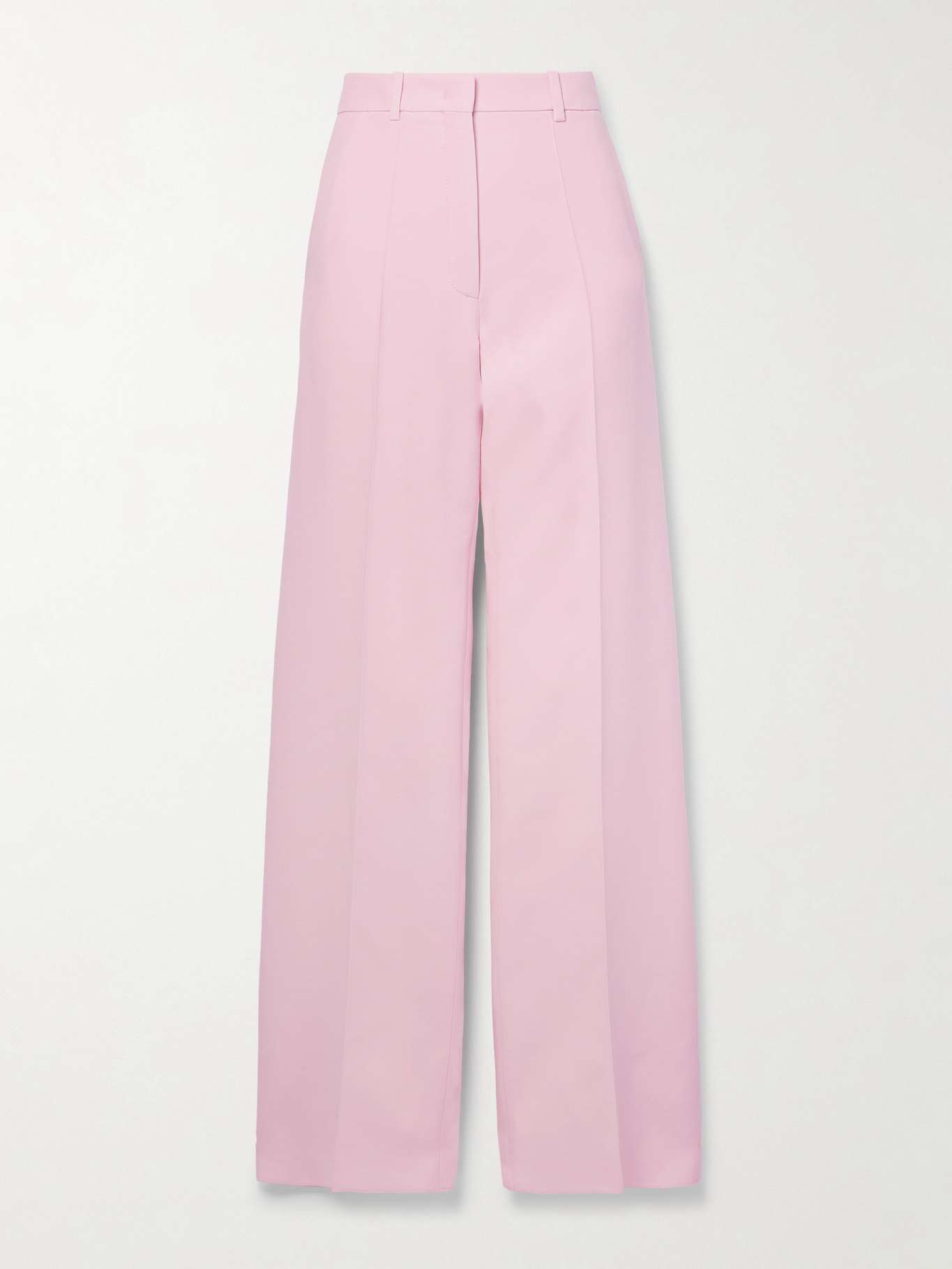 Wool and silk-blend crepe straight-leg pants - 1