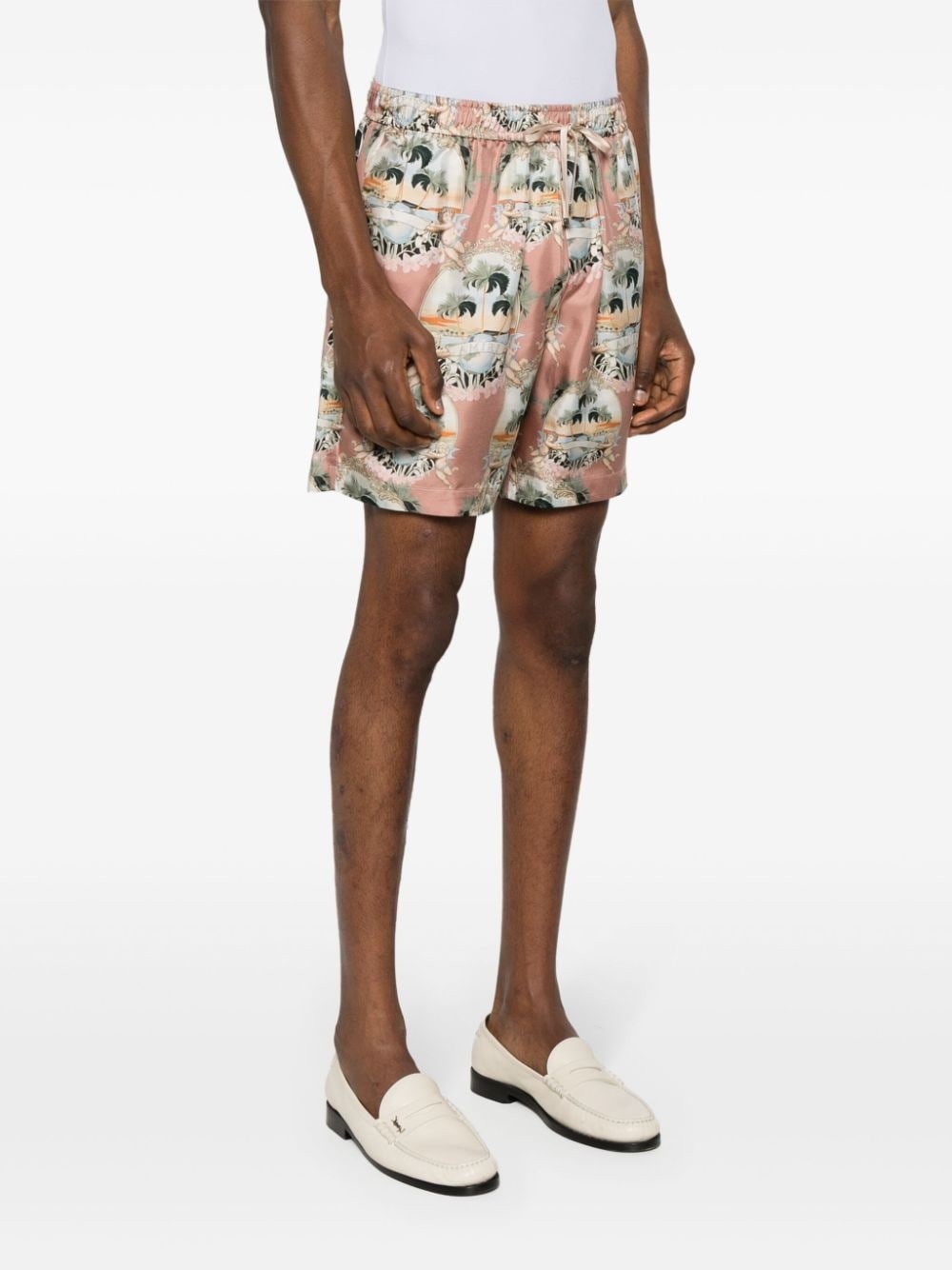 graphic-print silk shorts - 3