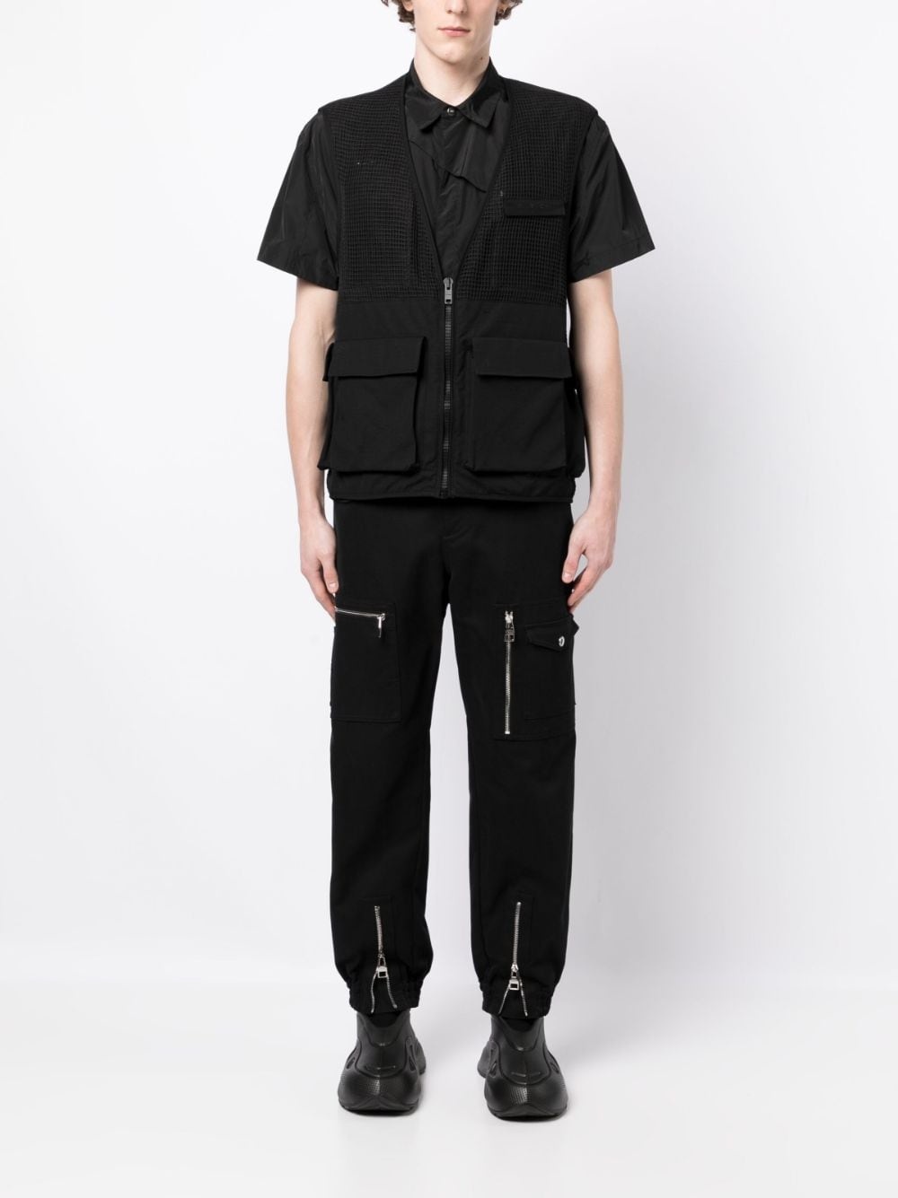 zip-up cotton cargo gilet - 2