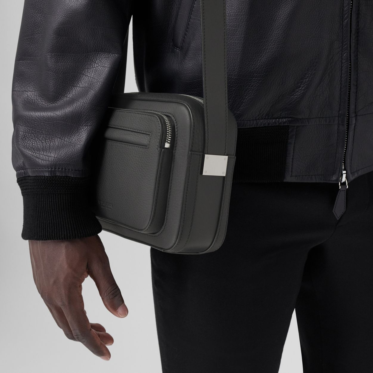 Grainy Leather Crossbody Bag - 11