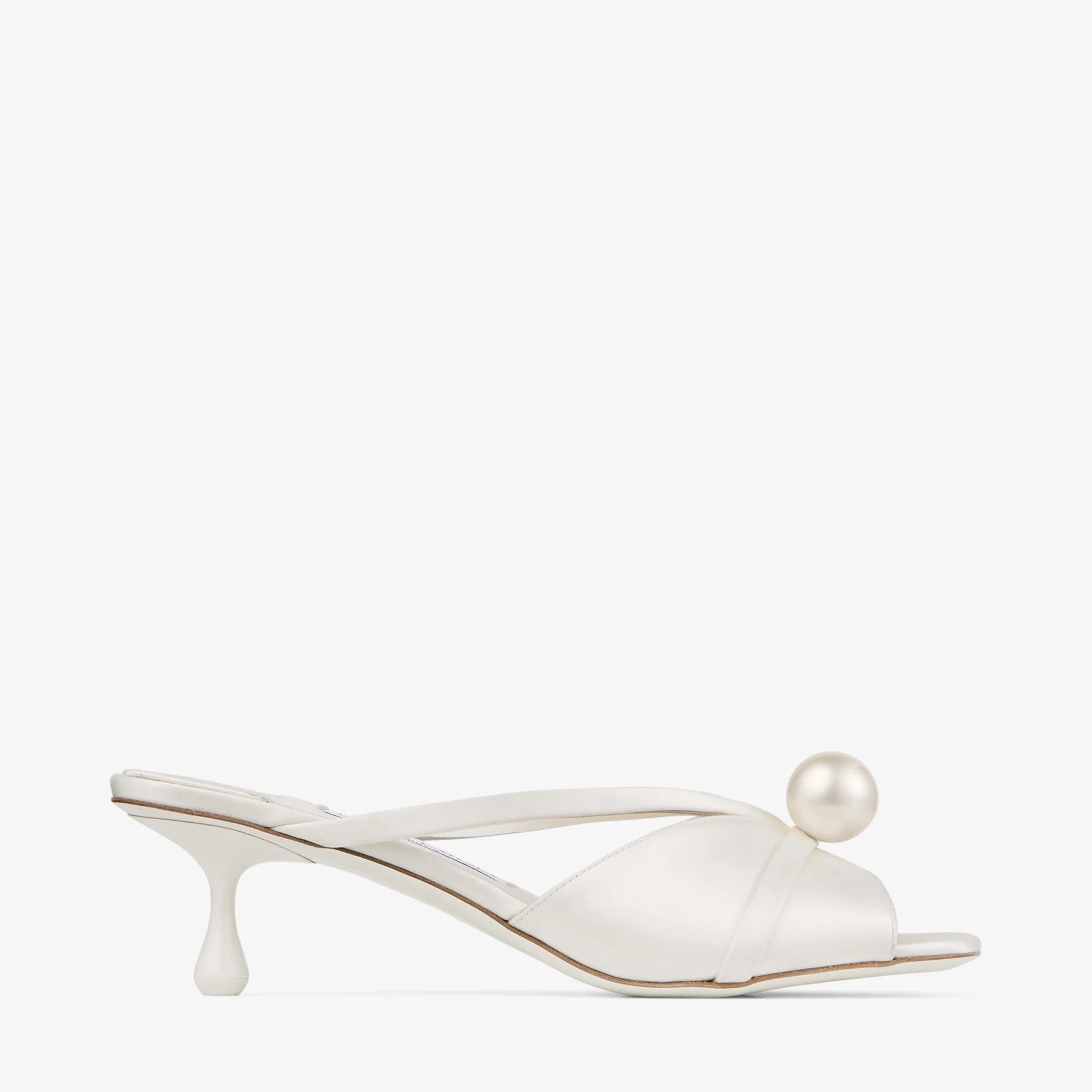 Siva Mule 50
Ivory Satin Mule with Pearl Embellishment - 1