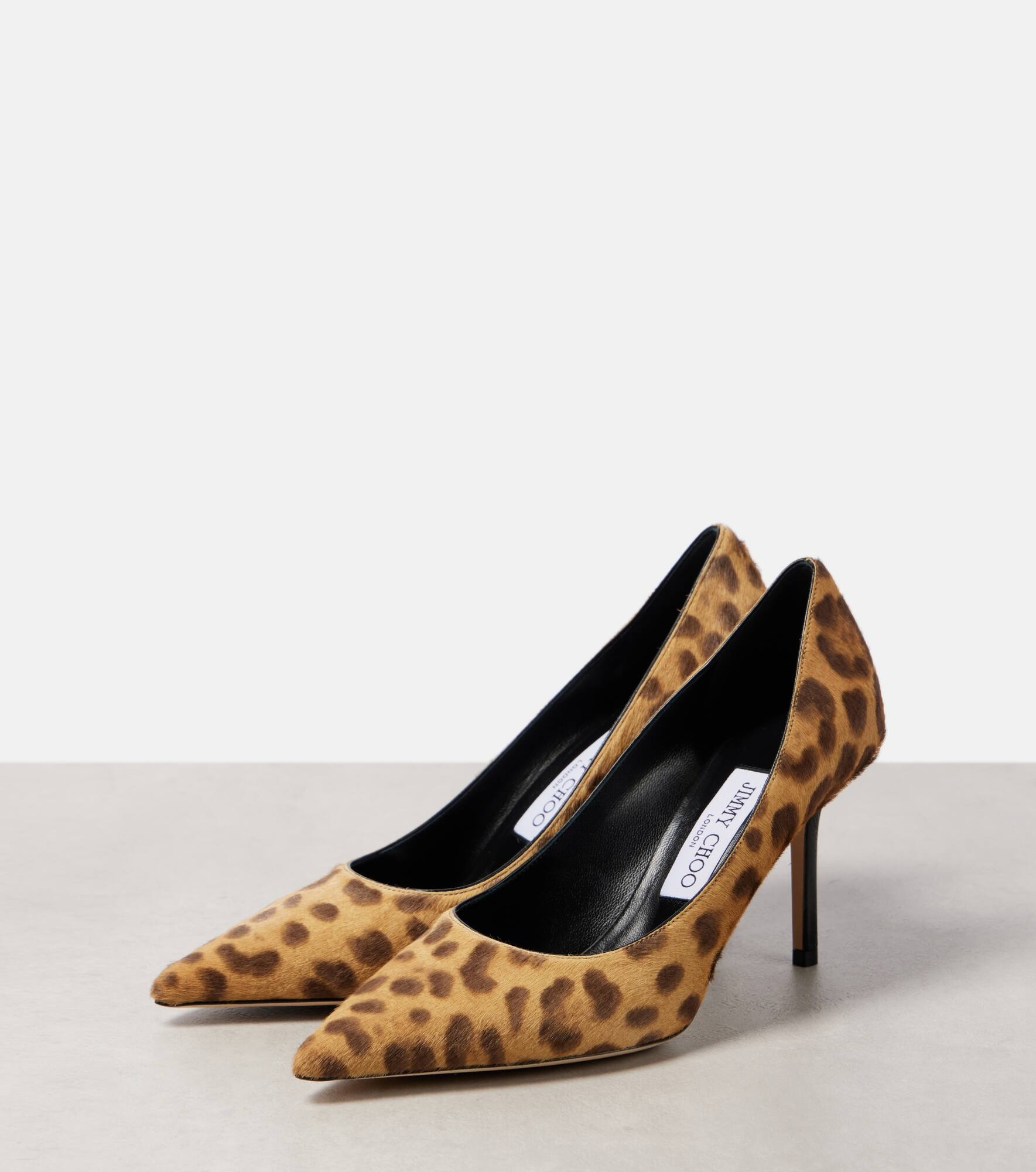 Leo 85 leopard-print calf hair pumps - 4