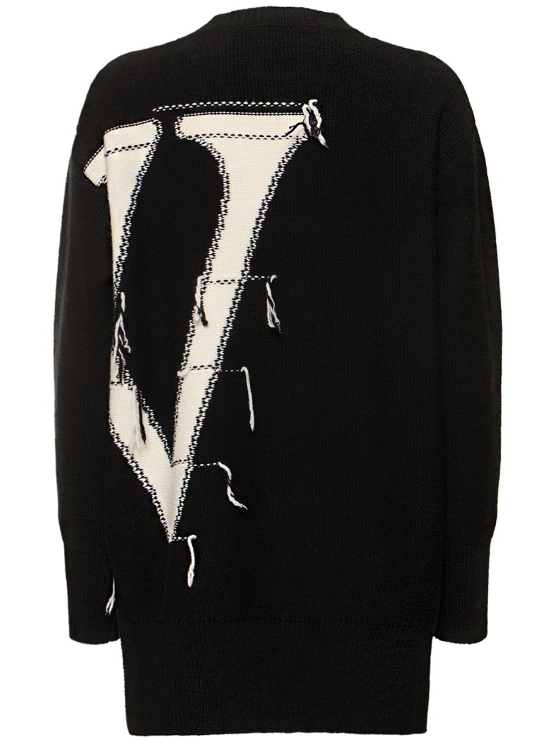 OW maxi logo wool crewneck sweater - 5