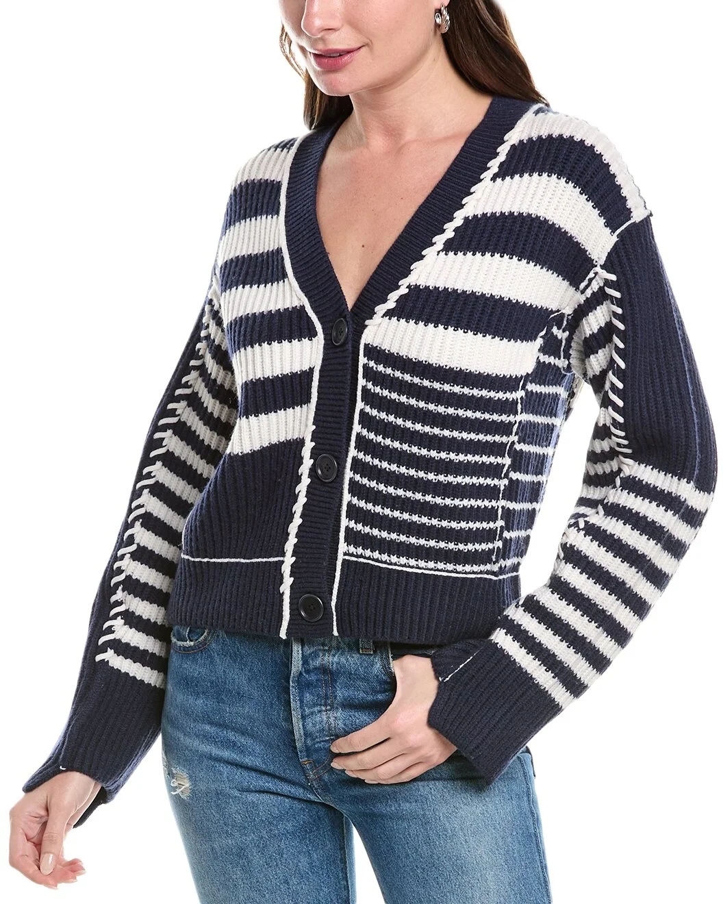 SIMKHAI Adara Wool & Cashmere-Blend Cardigan - 1