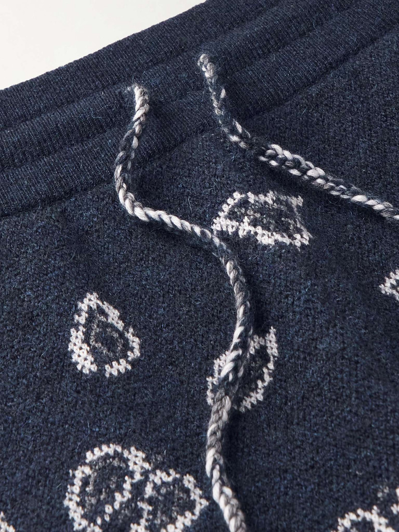 Wide-Leg Bandana-Jacquard Virgin Wool-Blend Sweatpants 5