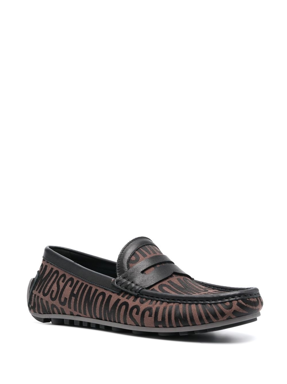 jacquard penny-slot leather loafers - 2