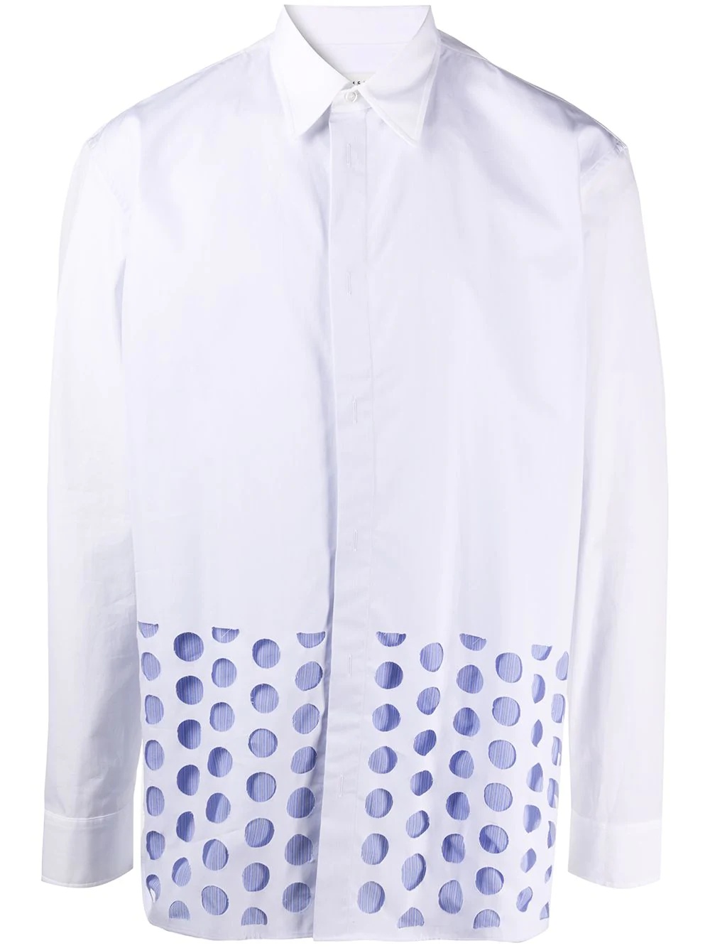 cut out circle pattern shirt - 1