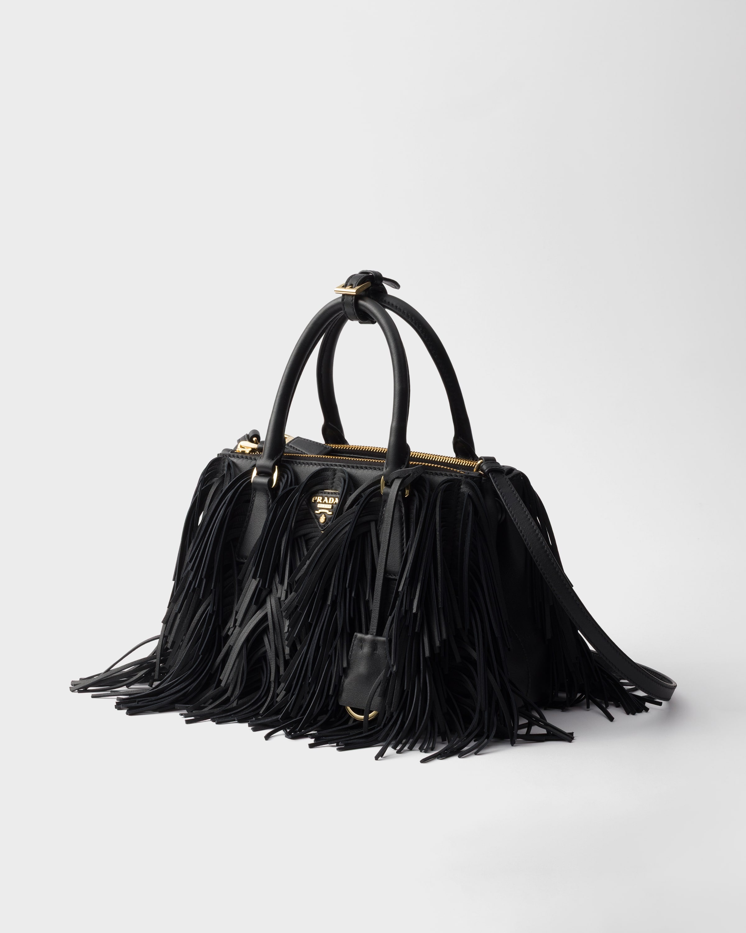 Prada Galleria small leather bag with fringe - 3