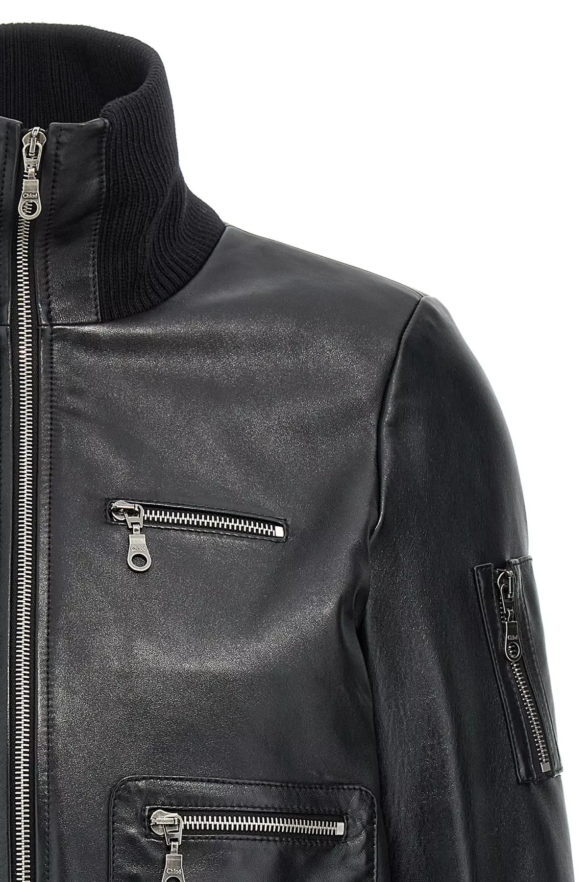 Leather bomber jacket - 3