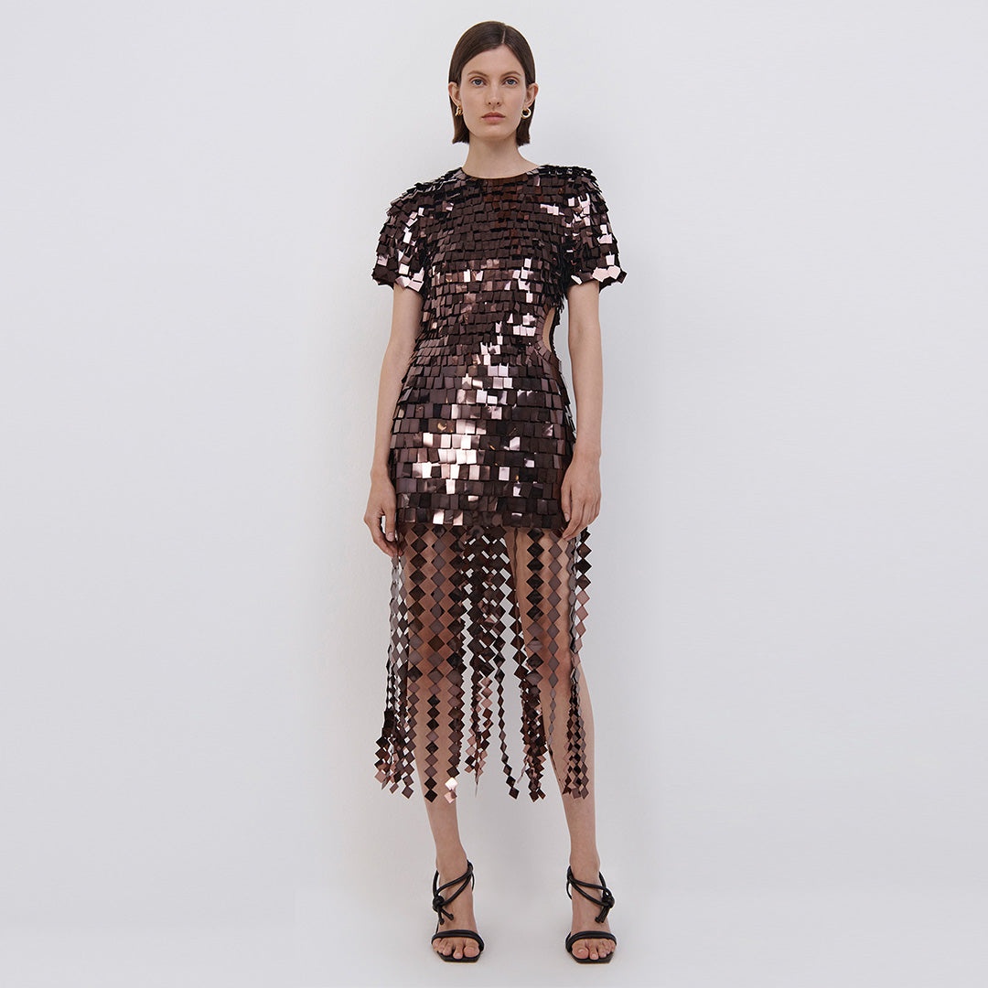 Jillian Sequin Midi Dress - 1