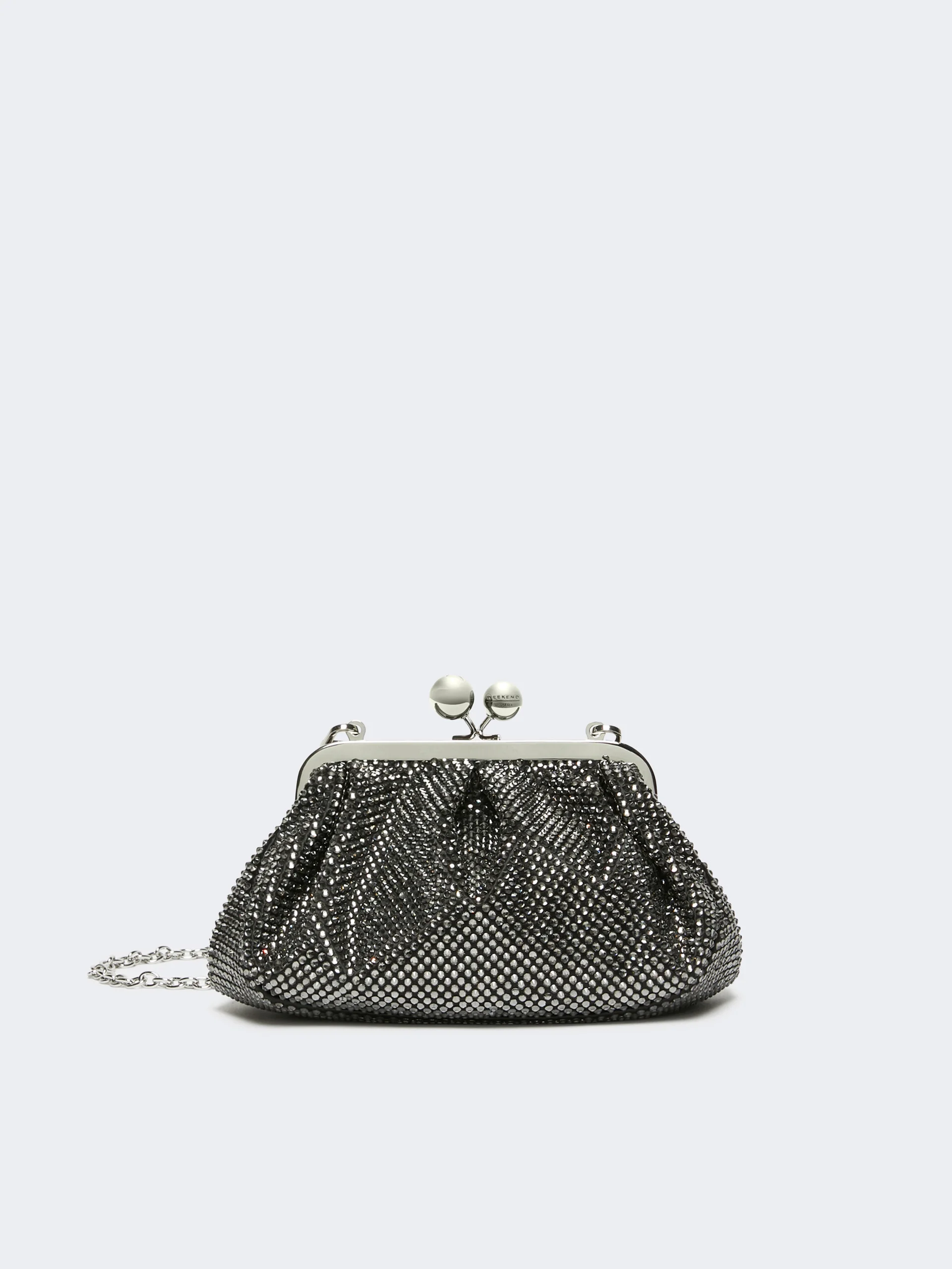 EMY Small Pasticcino Bag in satin with rhinestones - 1