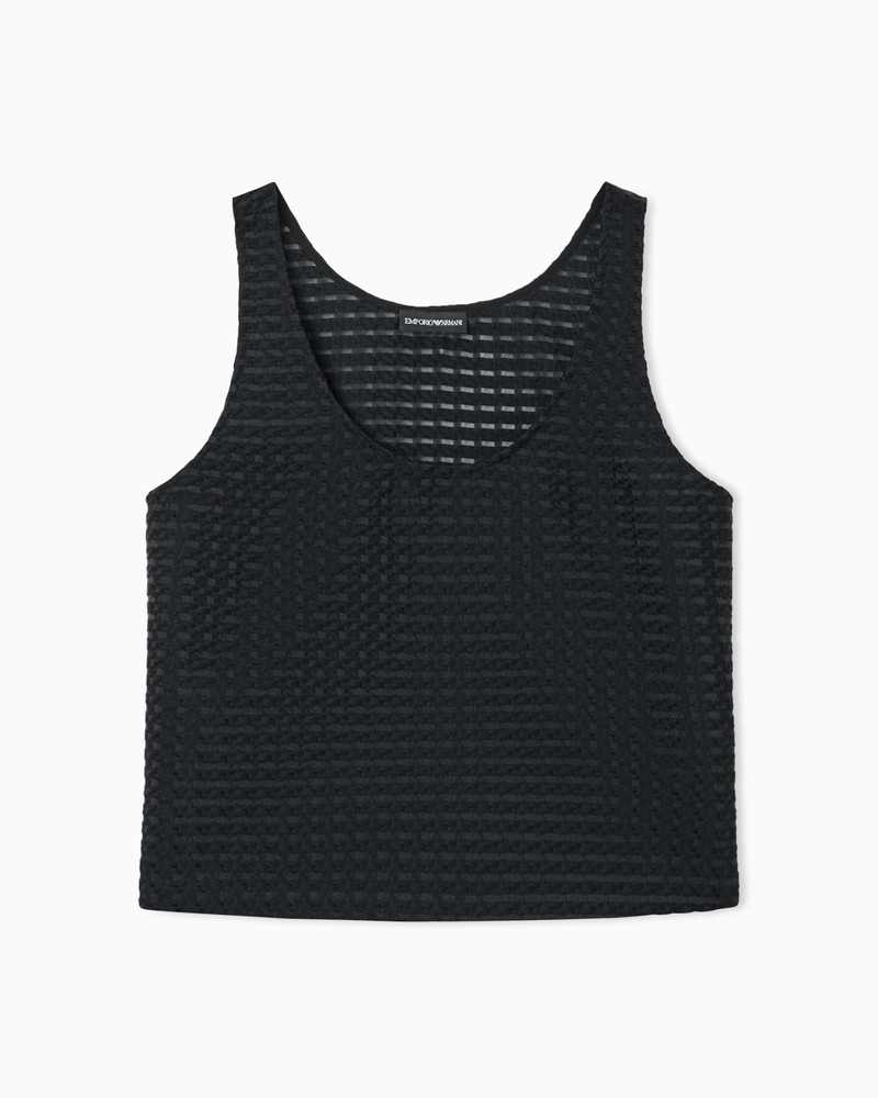 3D PADDED VICHY JACQUARD TOP 1