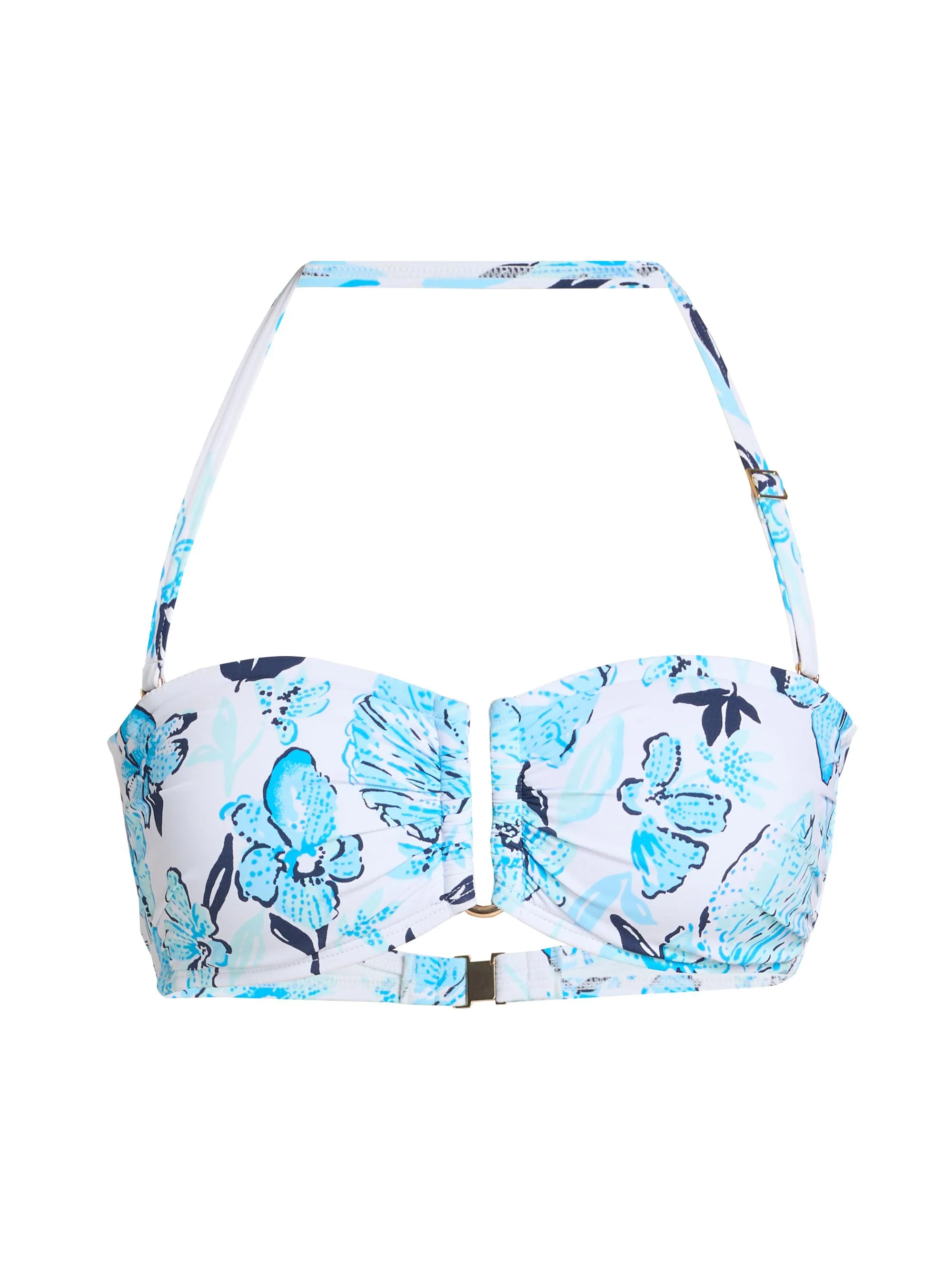 Women's Jessa Bandeau Bikini Top - White Multi - 1