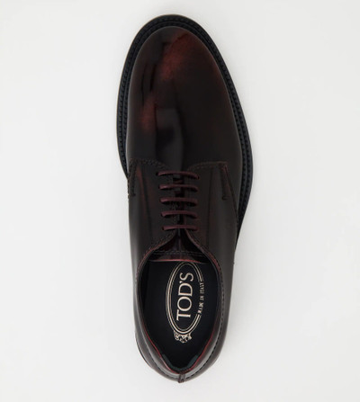 Tod's LACE-UPS IN LEATHER - BURGUNDY outlook