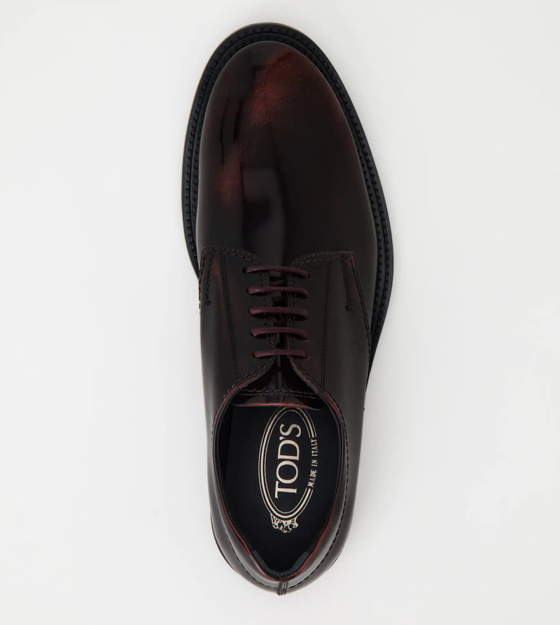 Tod's LACE-UPS IN LEATHER - BURGUNDY outlook