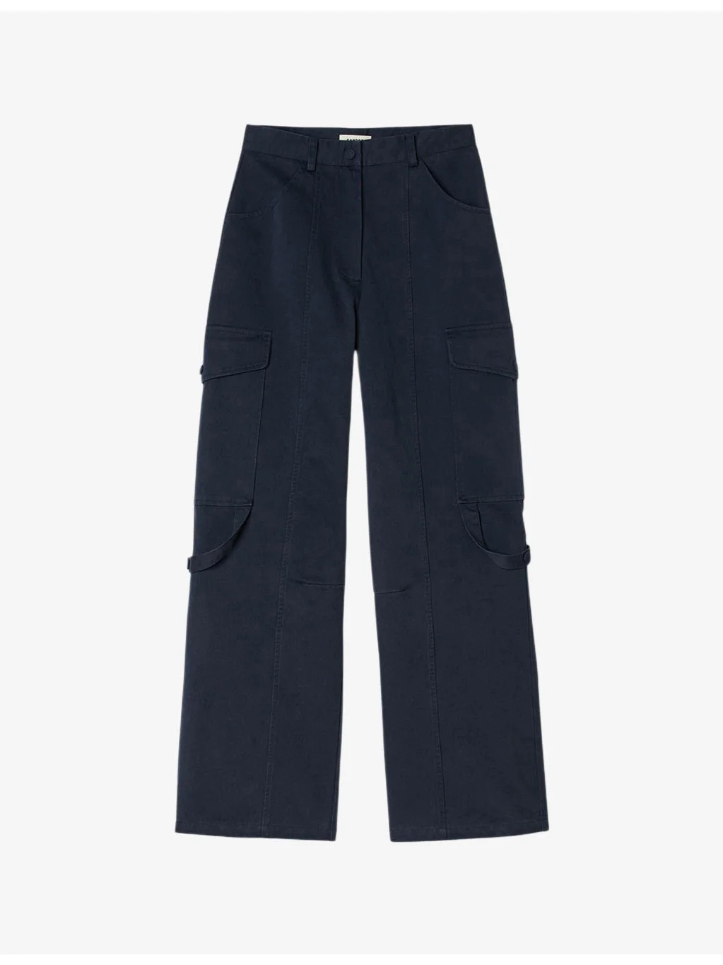Pocket-embellished straight-leg cotton cargo trousers - 1