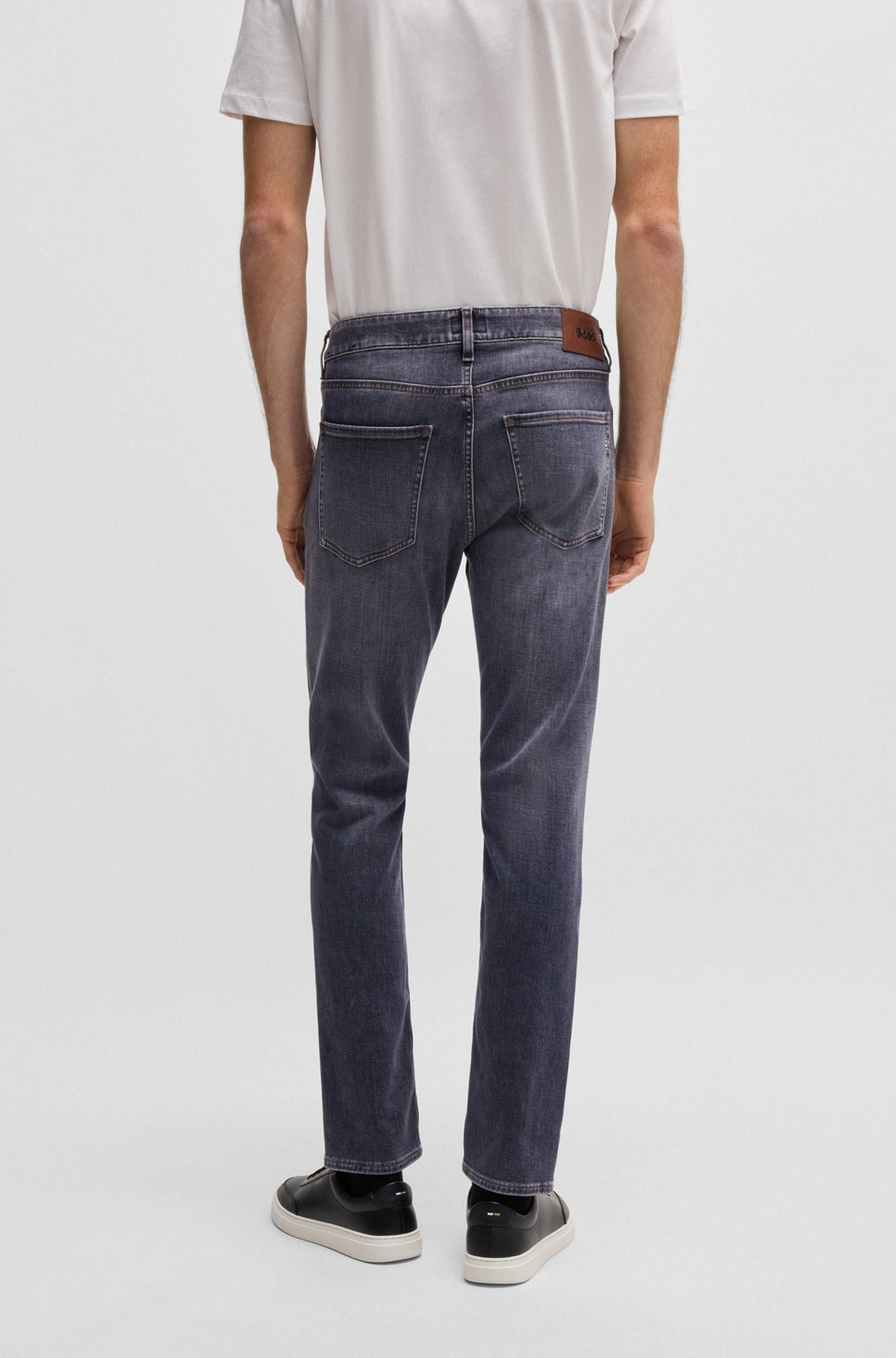 SLIM-FIT JEANS IN GRAY SOFT-TOUCH DENIM - 4