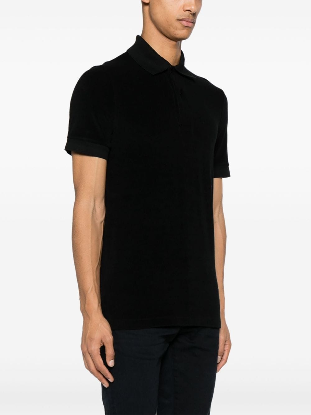 towelling cotton-blend polo shirt - 3