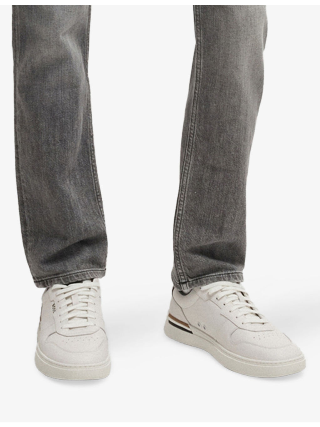 Debossed-Branded Leather Low-Top Trainers - 2