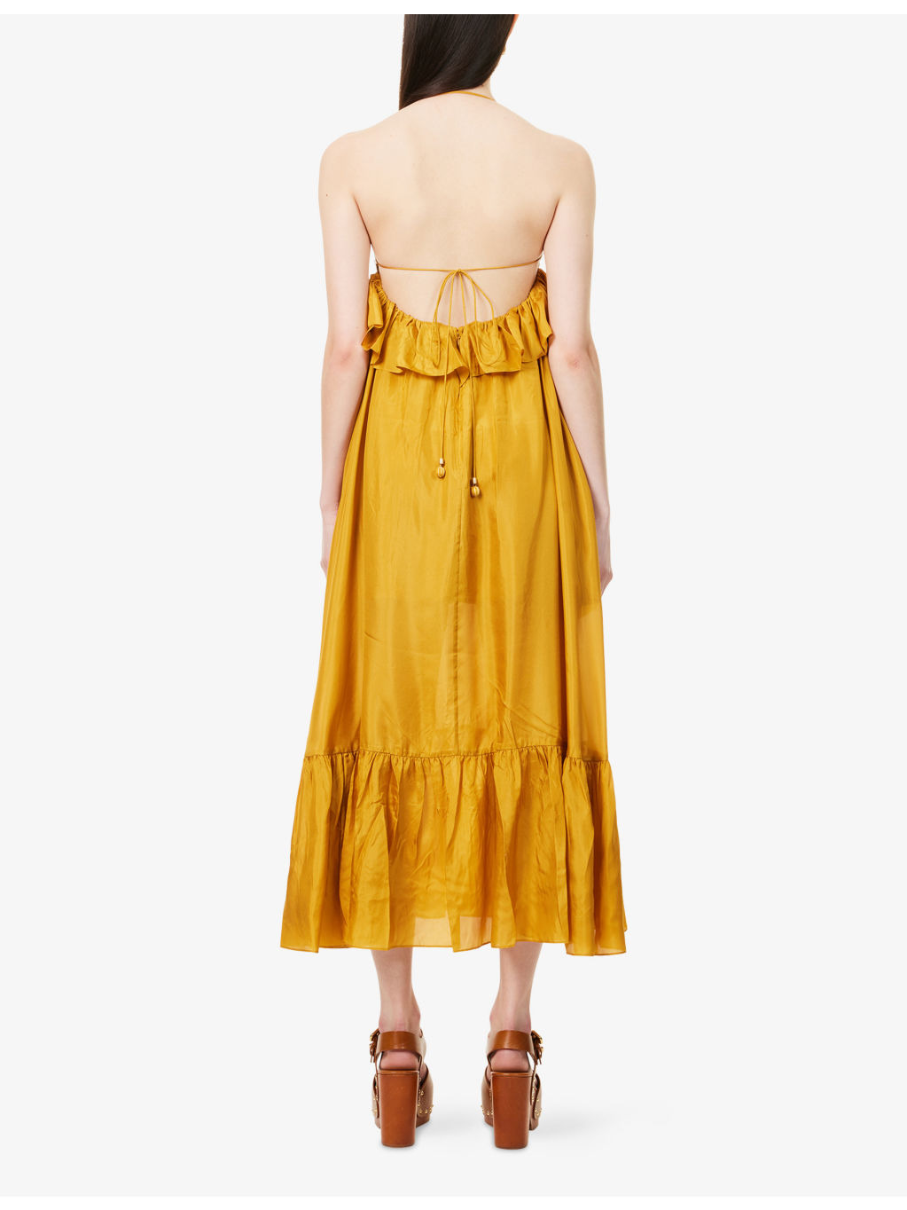 Rhiannon Ruffled Silk Maxi Dress - 4