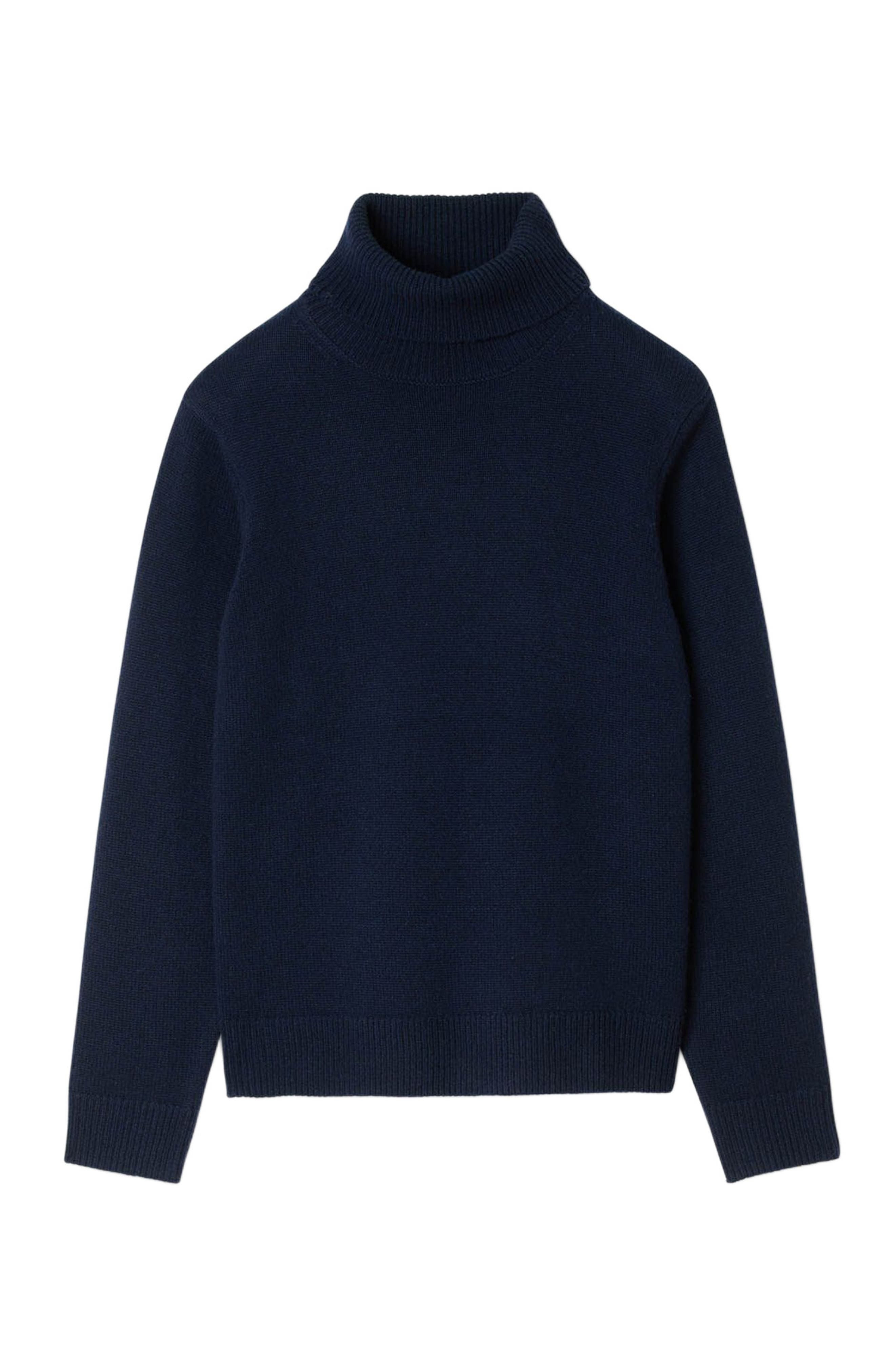 SANDRO Wool and cashmere turtleneck sweater in Midnight Blue at Nordstrom - 6