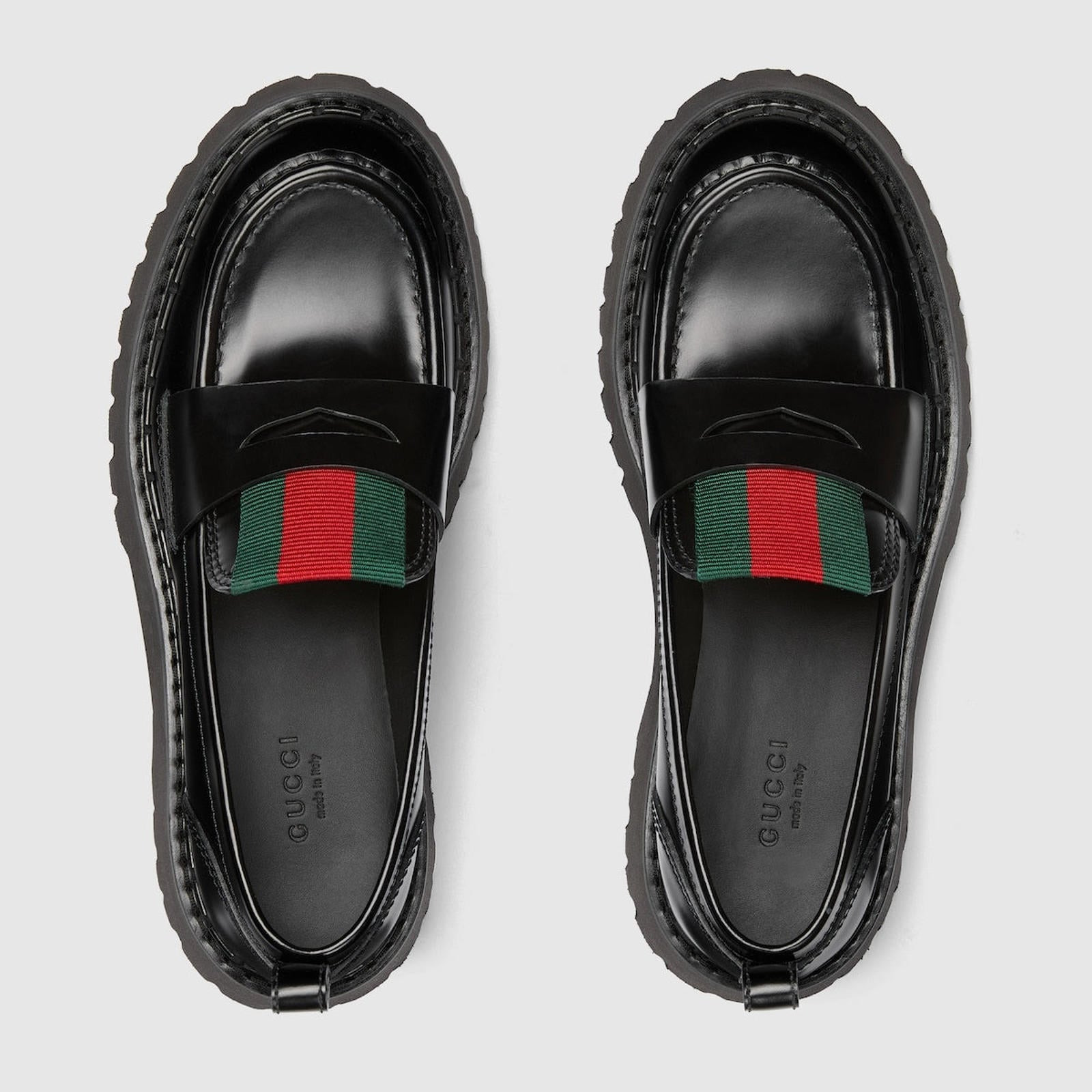 Gucci Web Leather Loafers - 3