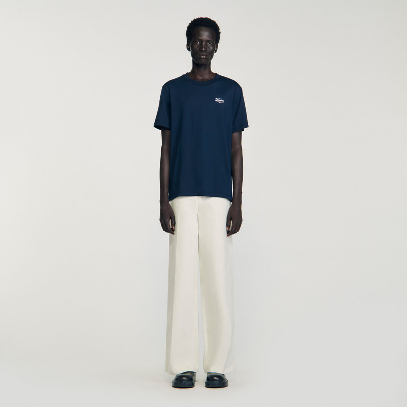 Sandro T-SHIRT WITH APPLIQUÉ LOGO outlook