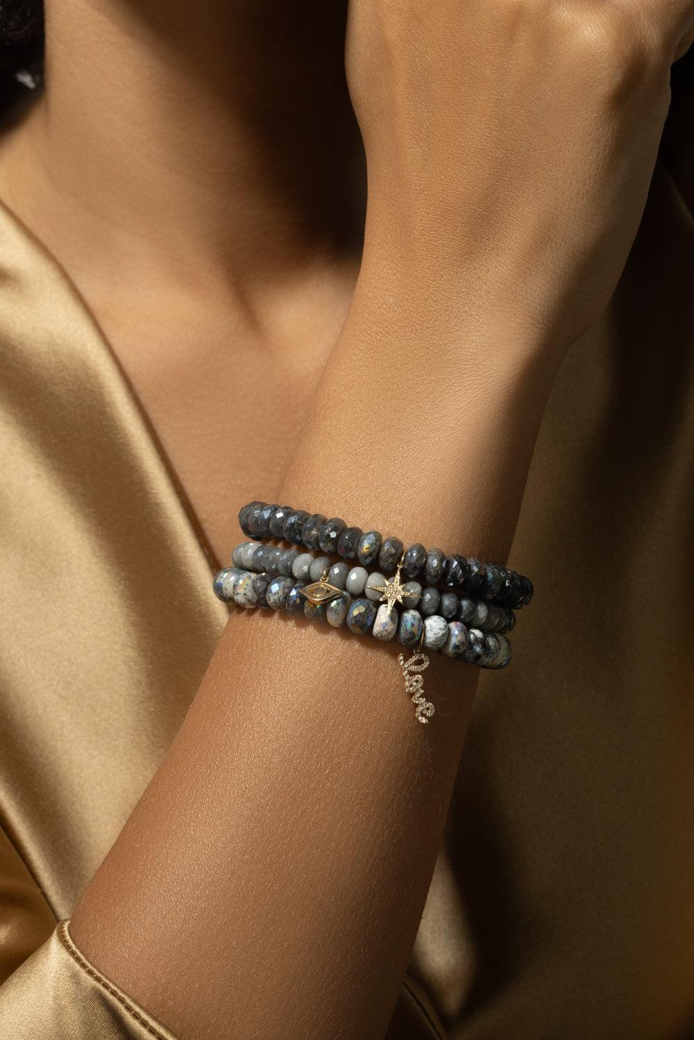 Medium Evil Eye Silverite Charm Bracelet - 4