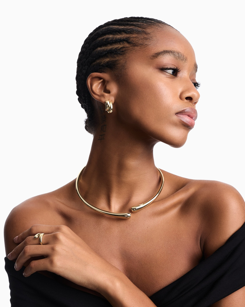 EMPORIO ARMANI GOLD-TONE BRASS BAND RING outlook