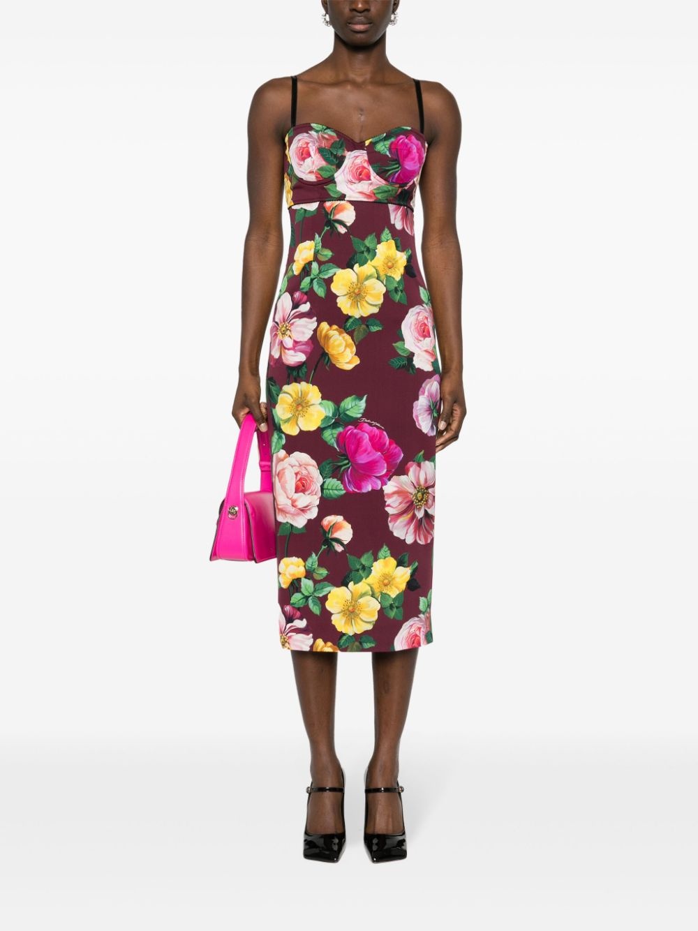 floral-print midi dress - 2