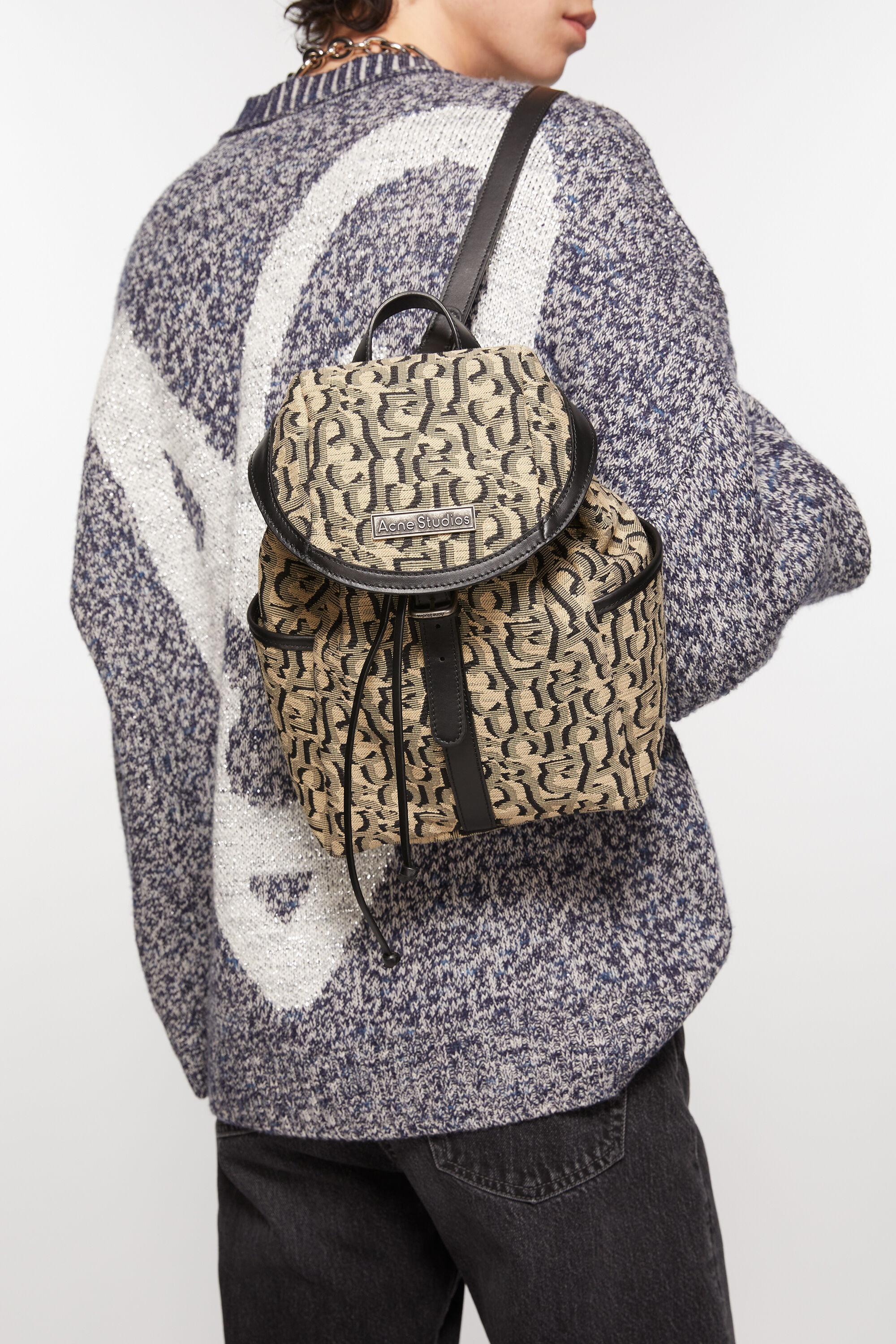 Mini backpack monogram - Beige/black - 3