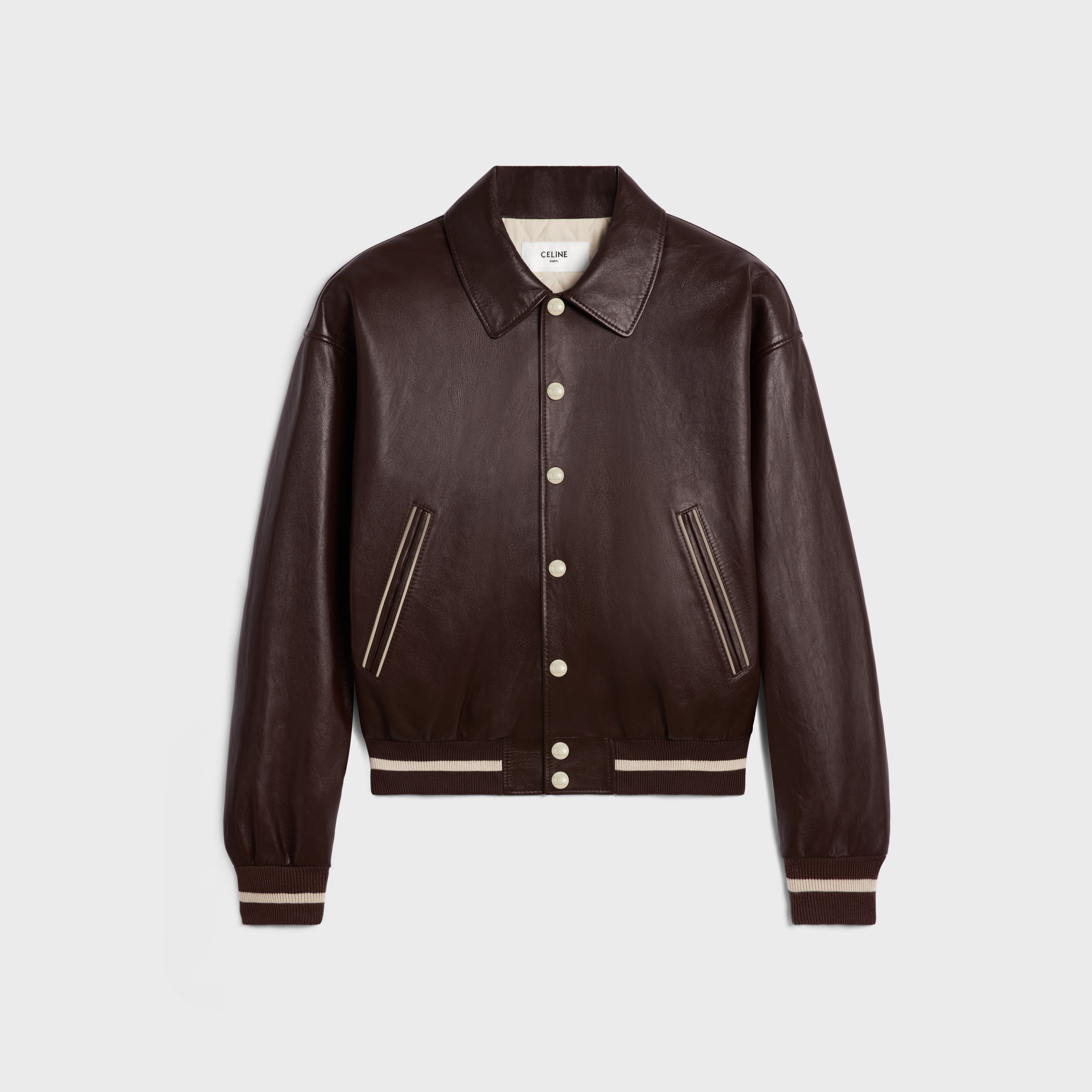 teddy jacket with shirt collar in soft lambskin - 1