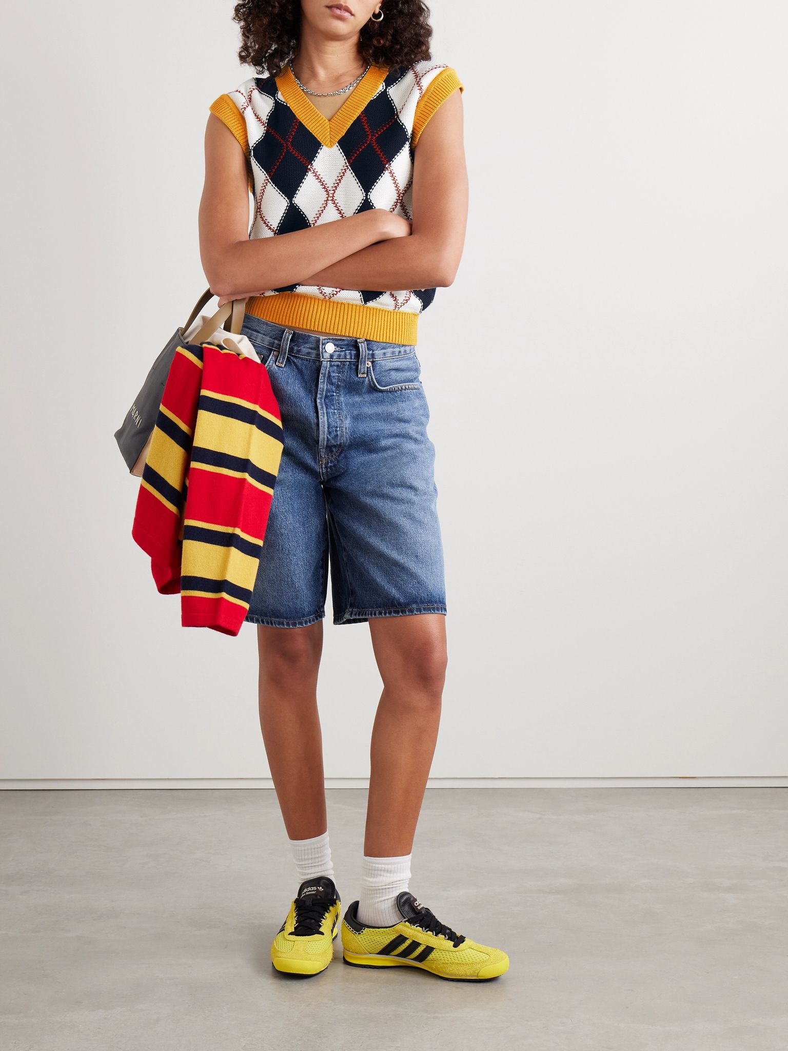 Argyle cotton-jacquard vest Multi - 2