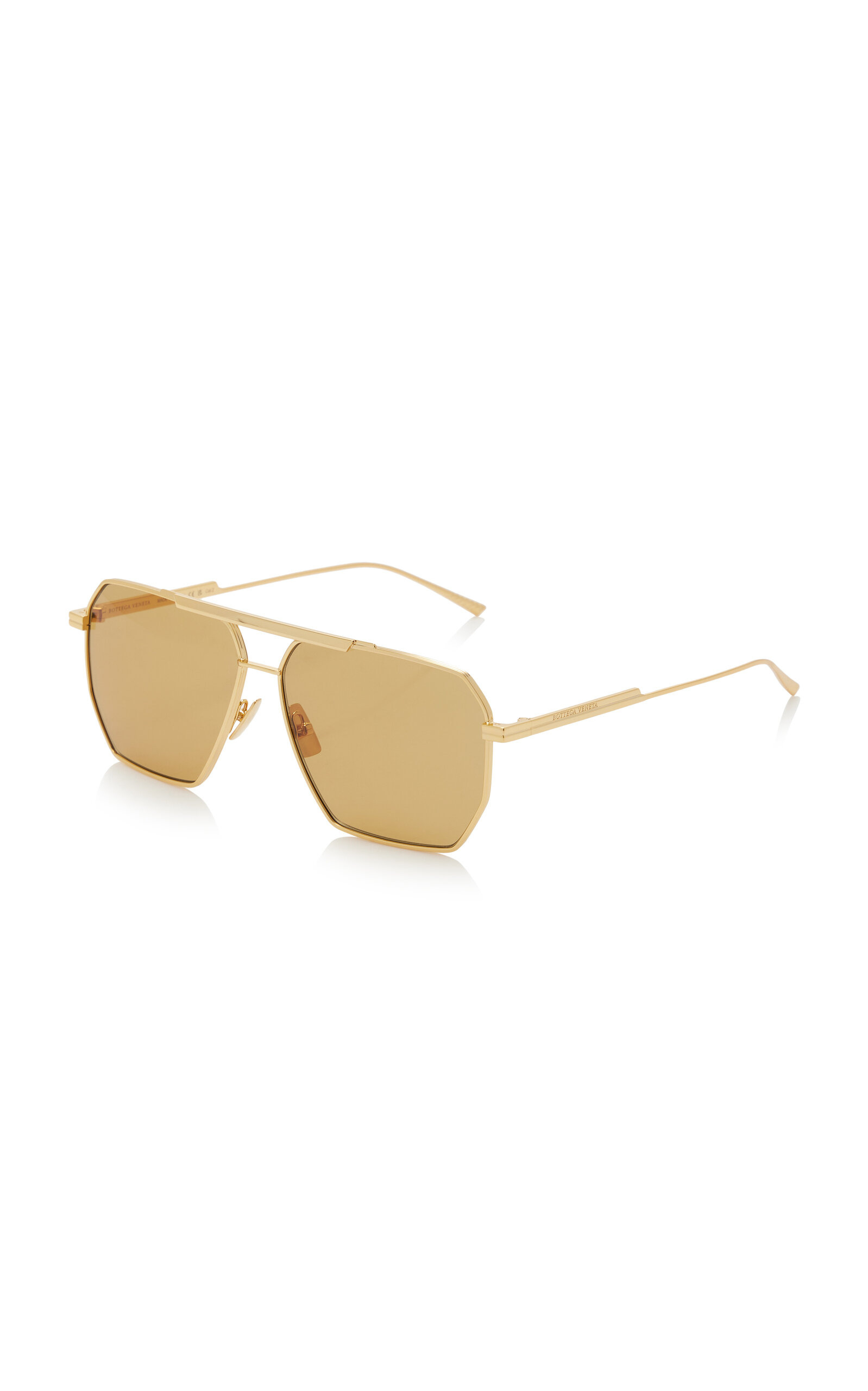Aviator-Frame Metal Glasses brown - 4