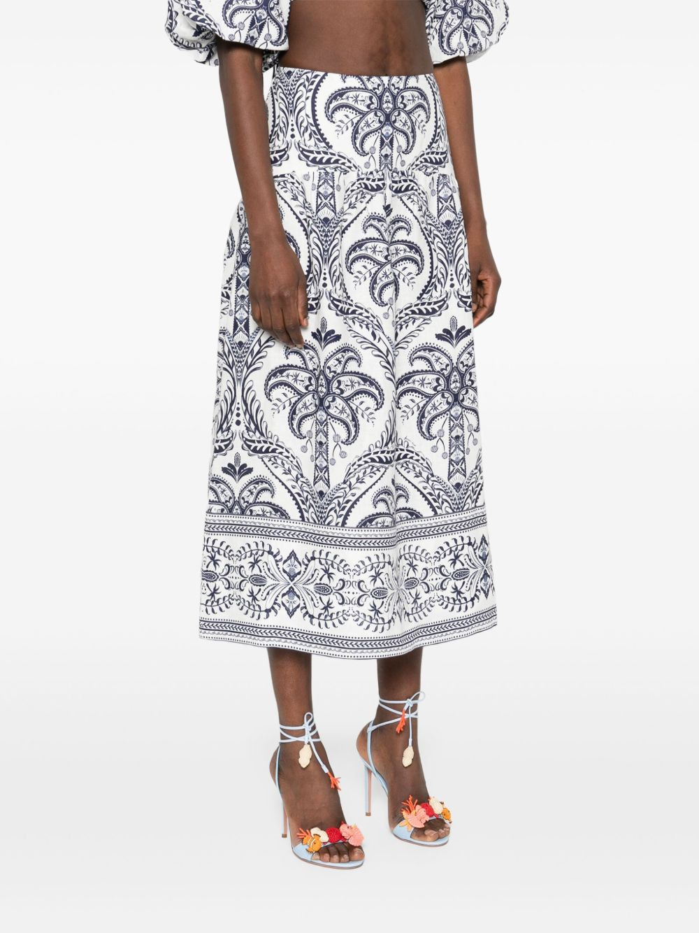 tropical cameo maxi skirt - 3