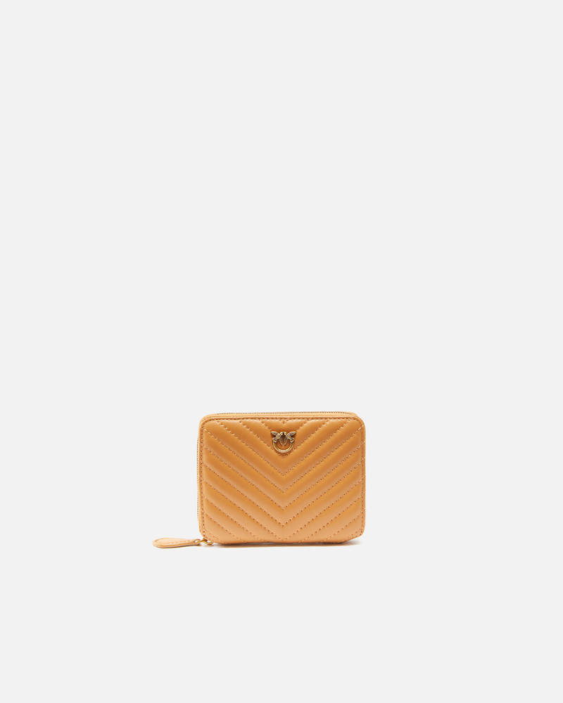 SQUARE QUILTED NAPPA LEATHER ZIP-AROUND PURSE - 1