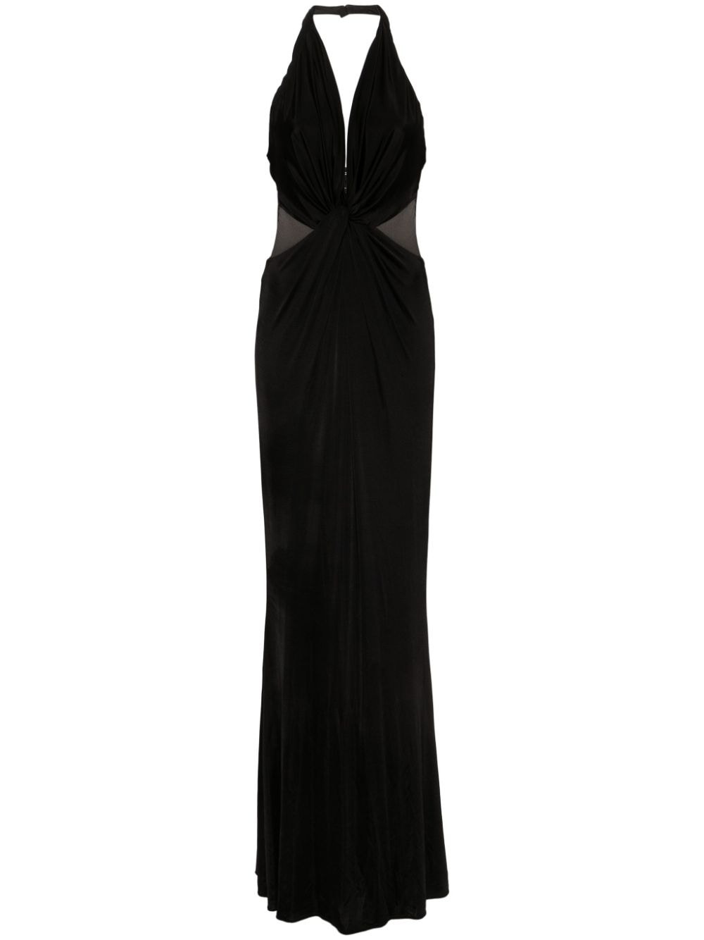 halterneck sheer maxi dress - 1