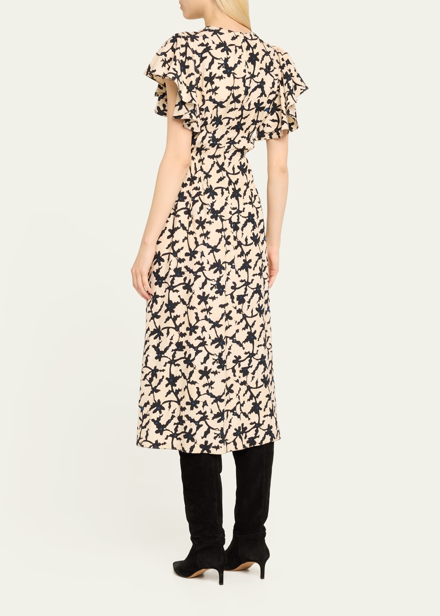 Anais Printed A-Line Midi Dress - 3