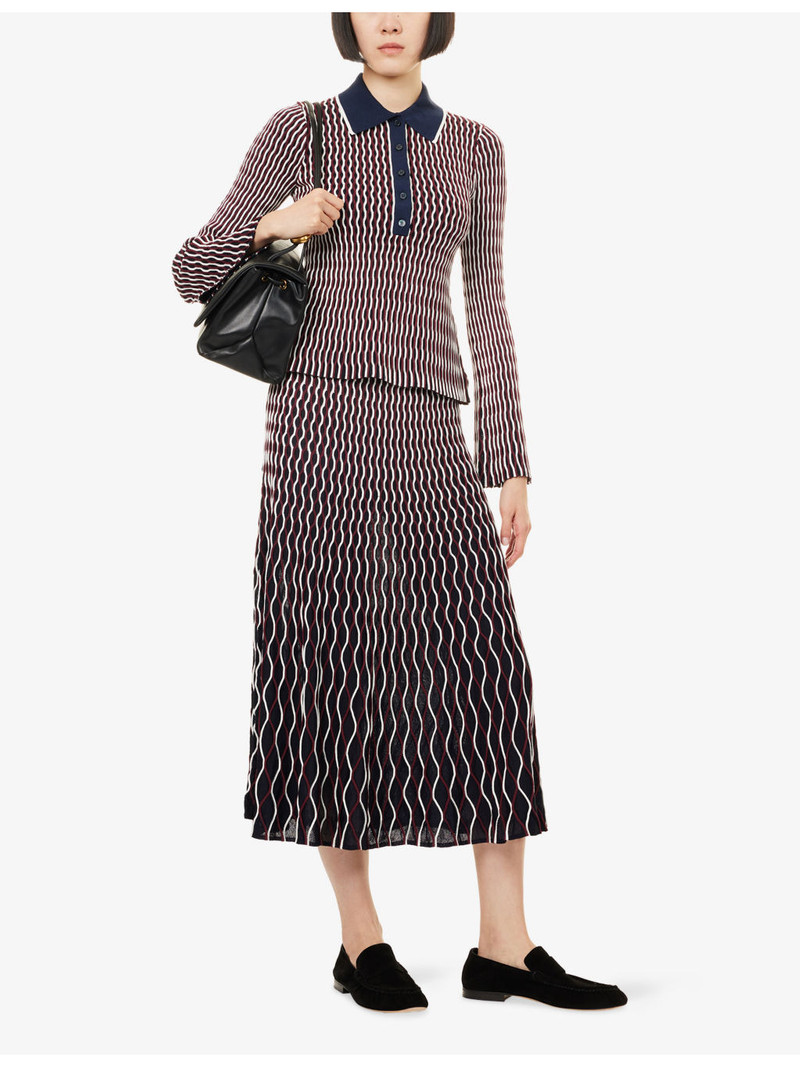 SIMKHAI Aliza Stretch-Knit Midi Skirt outlook
