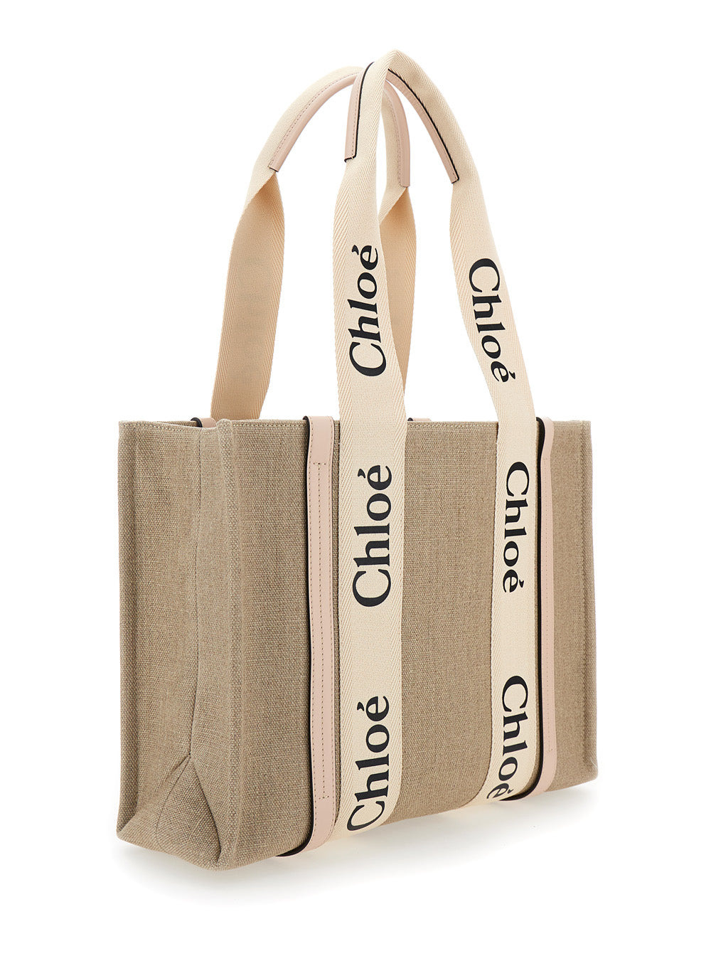 Chloé Women 'Medium Woody' Beige Handbag With Logo In Canvas Woman - 3