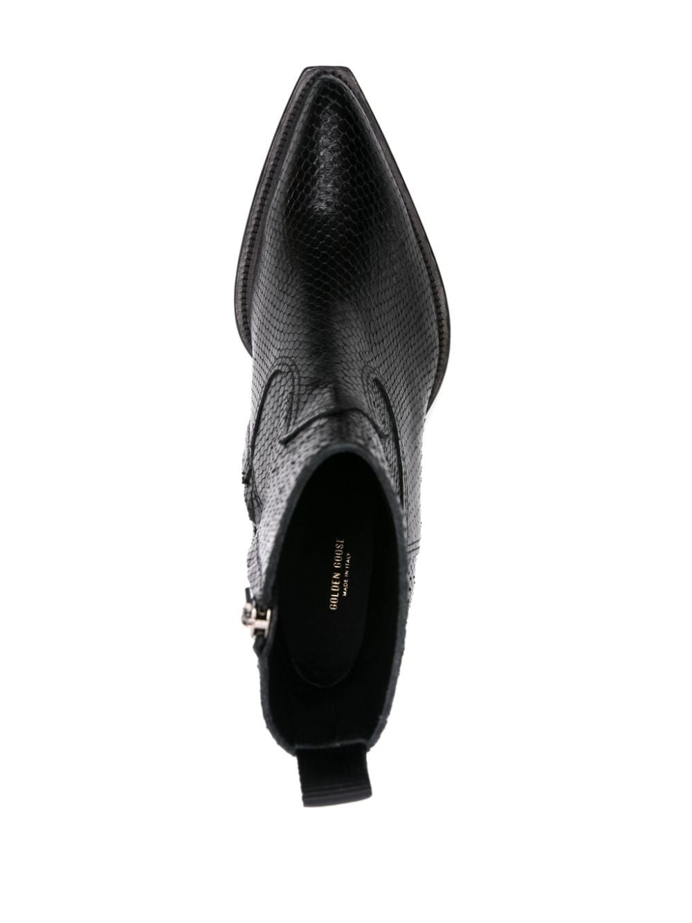 snakeskin-effect leather ankle boots - 4
