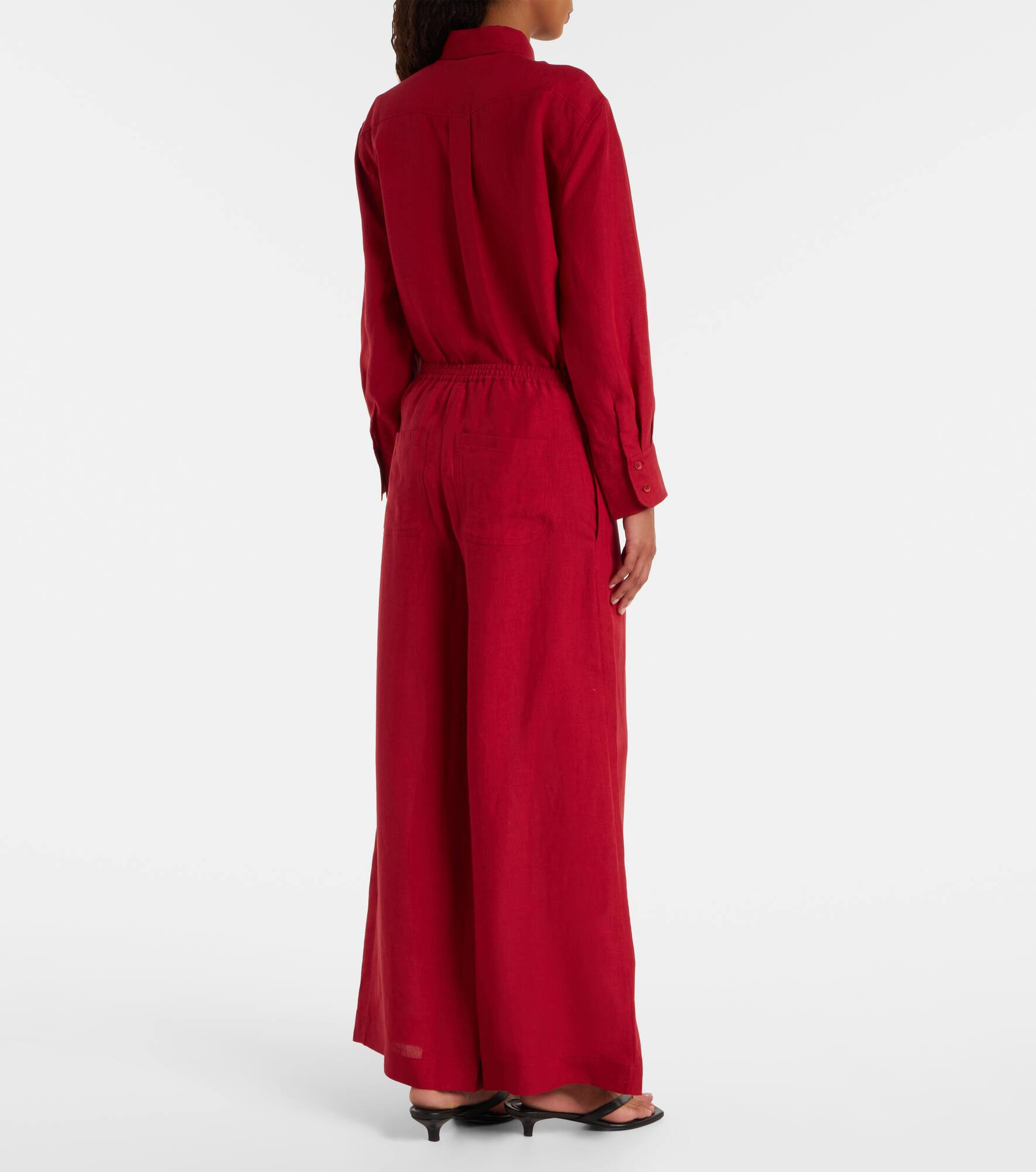 Select linen wide-leg pants - 3