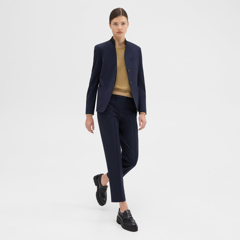 Theory Wool Gabardine Stand-Collar Blazer outlook