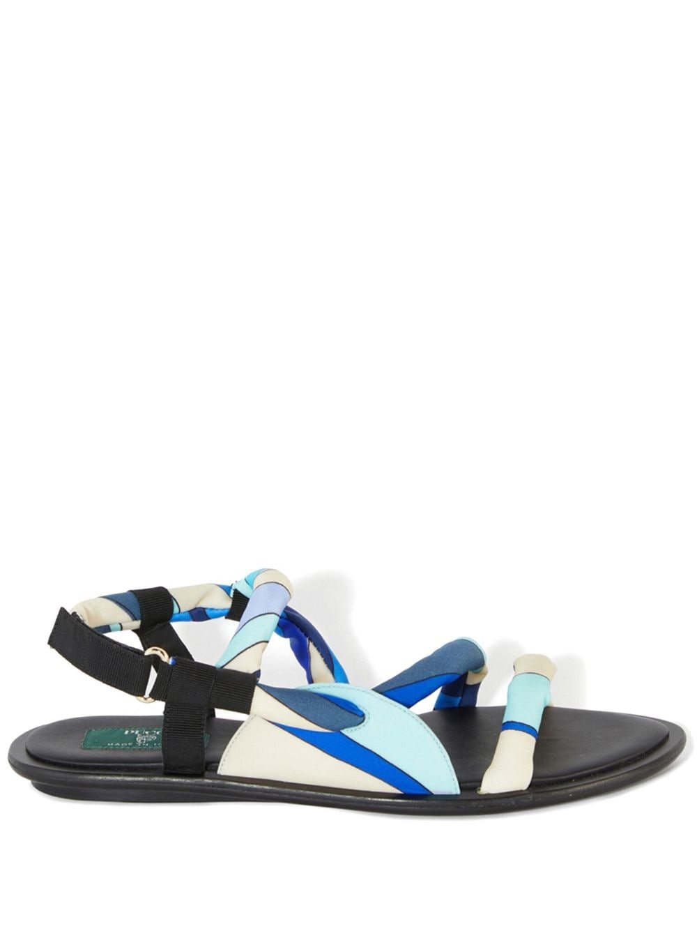 abstract-print flat sandals - 1