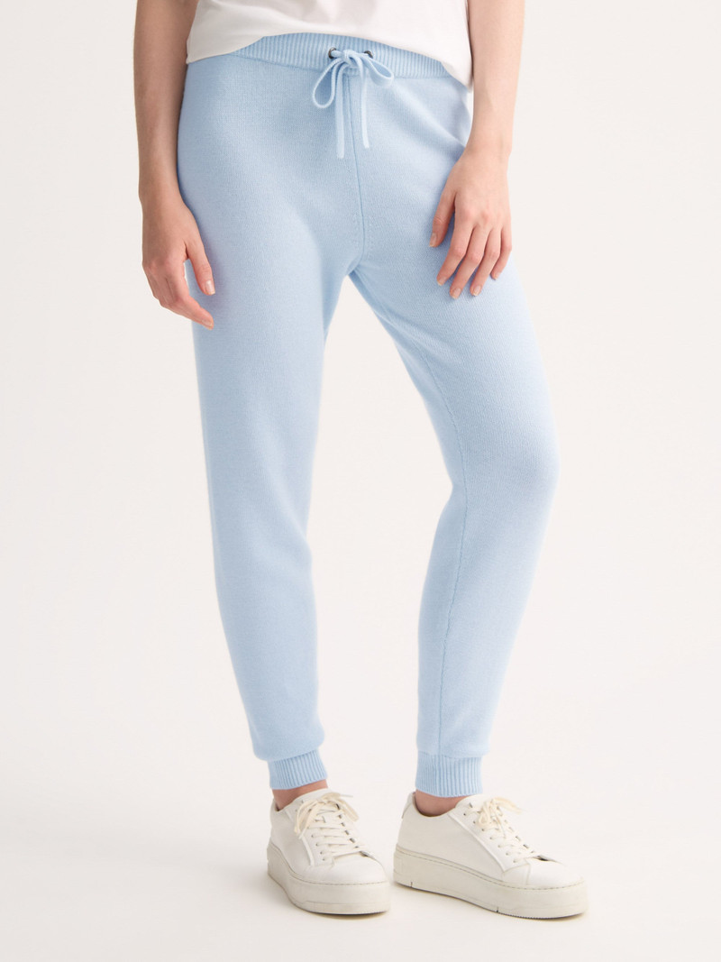 Derek Rose Women's Cuffed Track Pants Daphne Cashmere Glacier Blue outlook