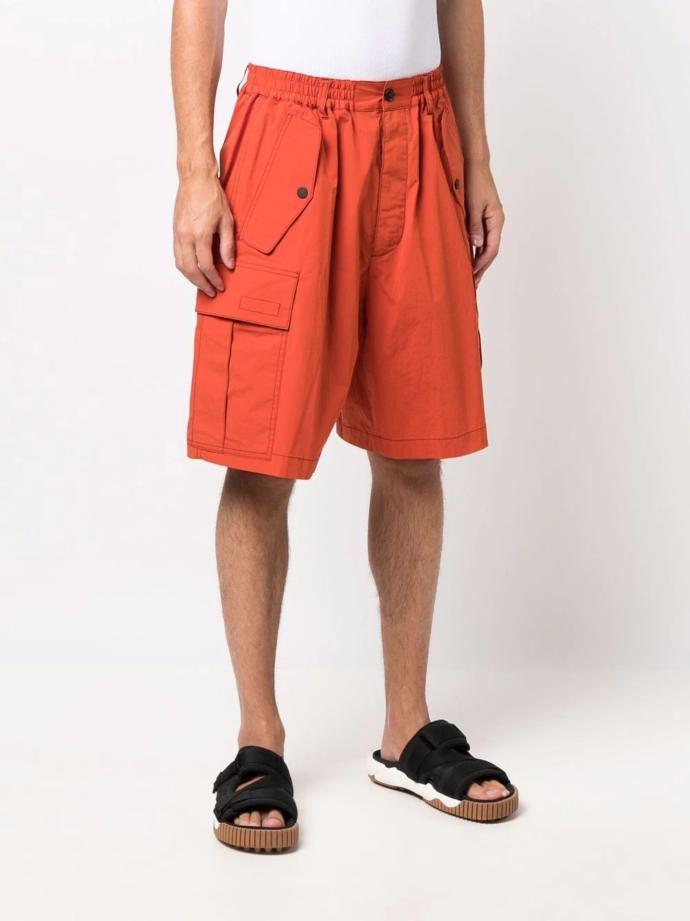 contrast-stitching cargo trousers - 3
