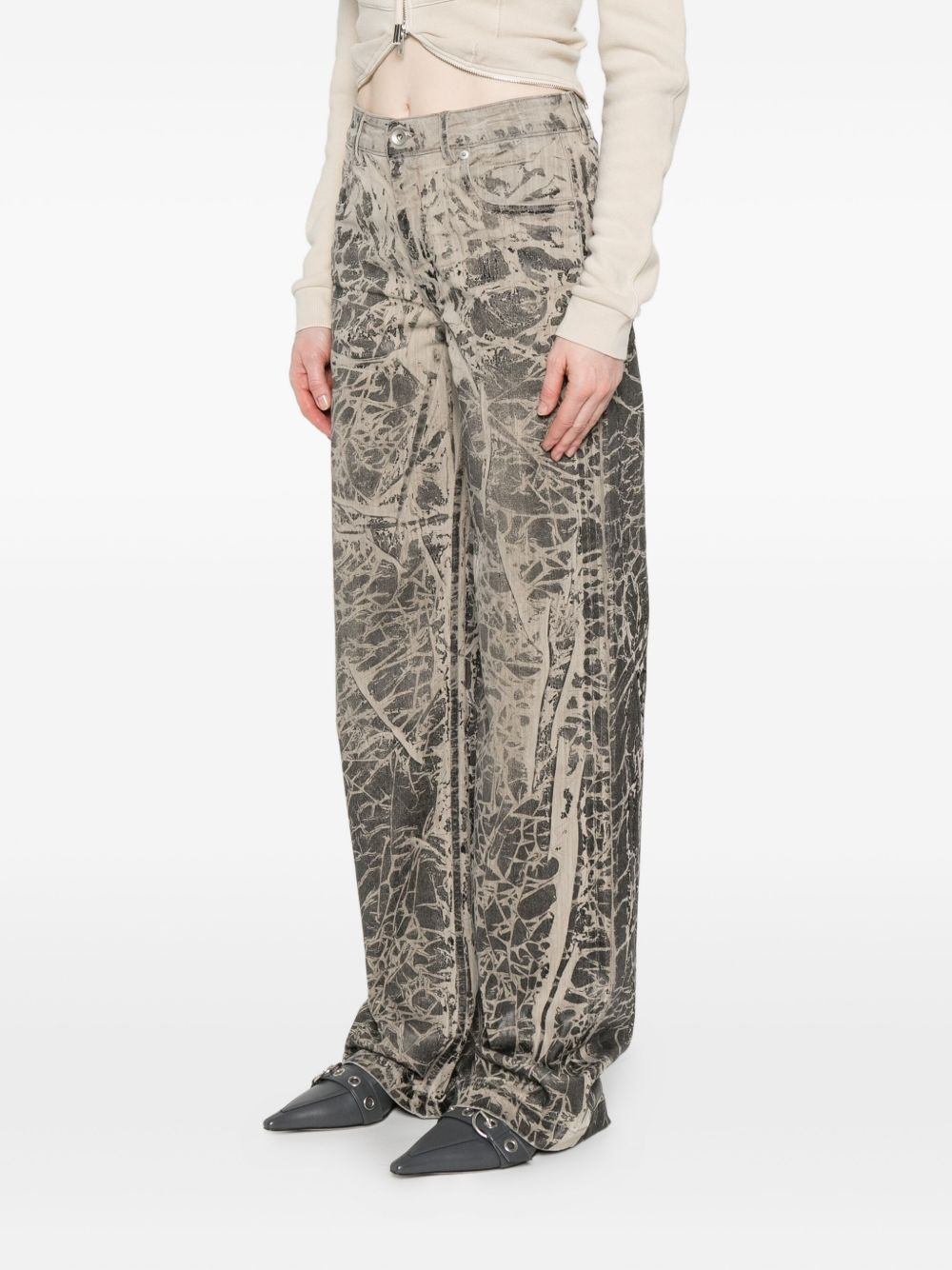 crackle-print jeans - 3